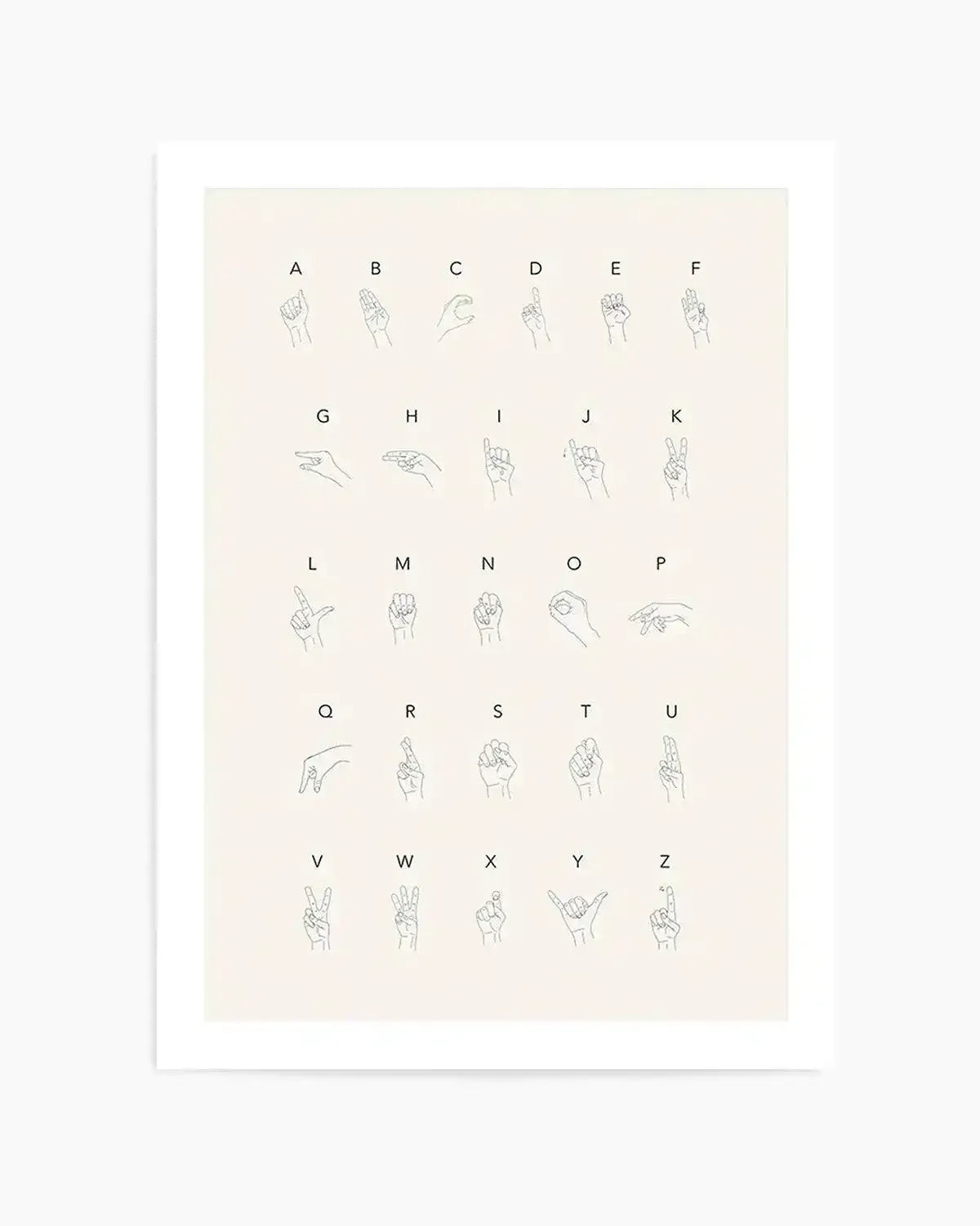 Sign Language Art Print from Olive et Oriel where you can shop wallpaper and artworks online