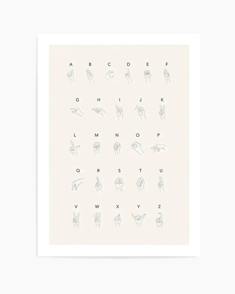 Sign Language Art Print from Olive et Oriel where you can shop wallpaper and artworks online