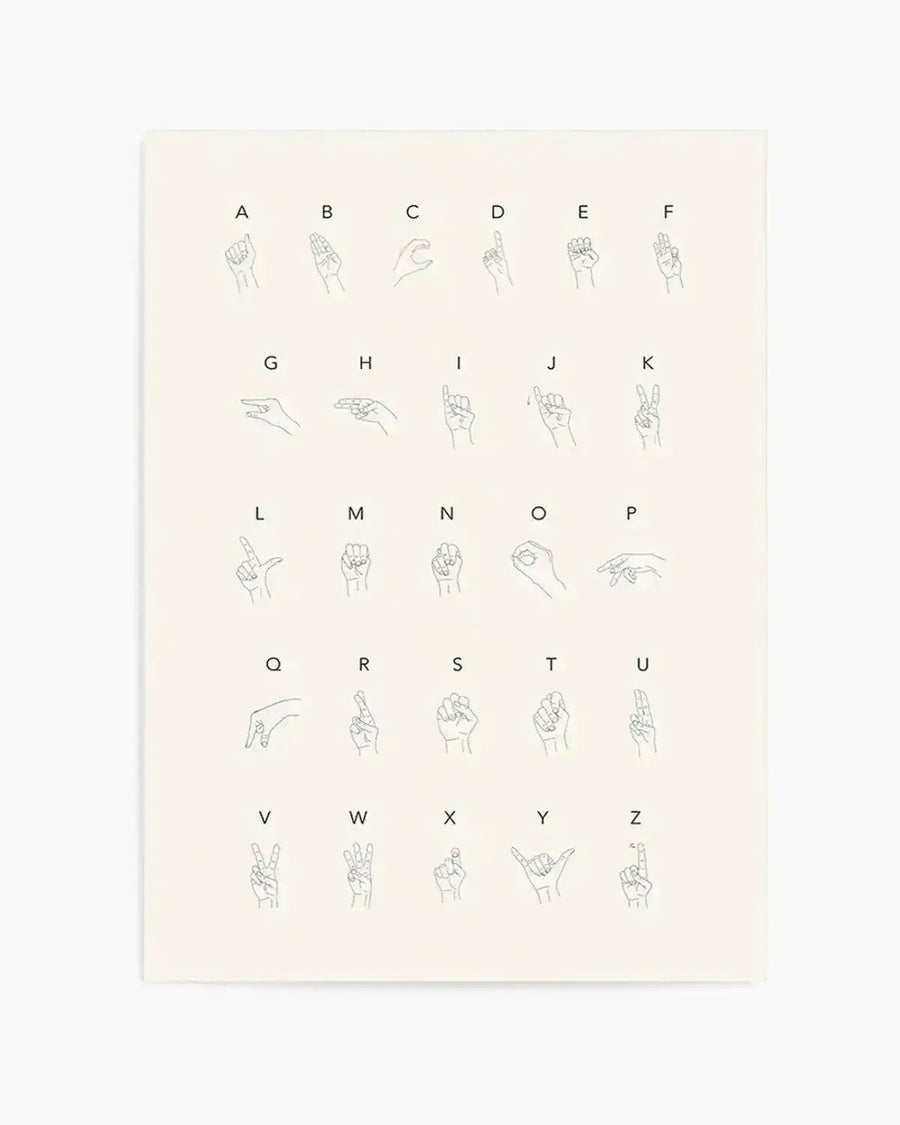 Sign Language Art Print from Olive et Oriel where you can shop wallpaper and artworks online