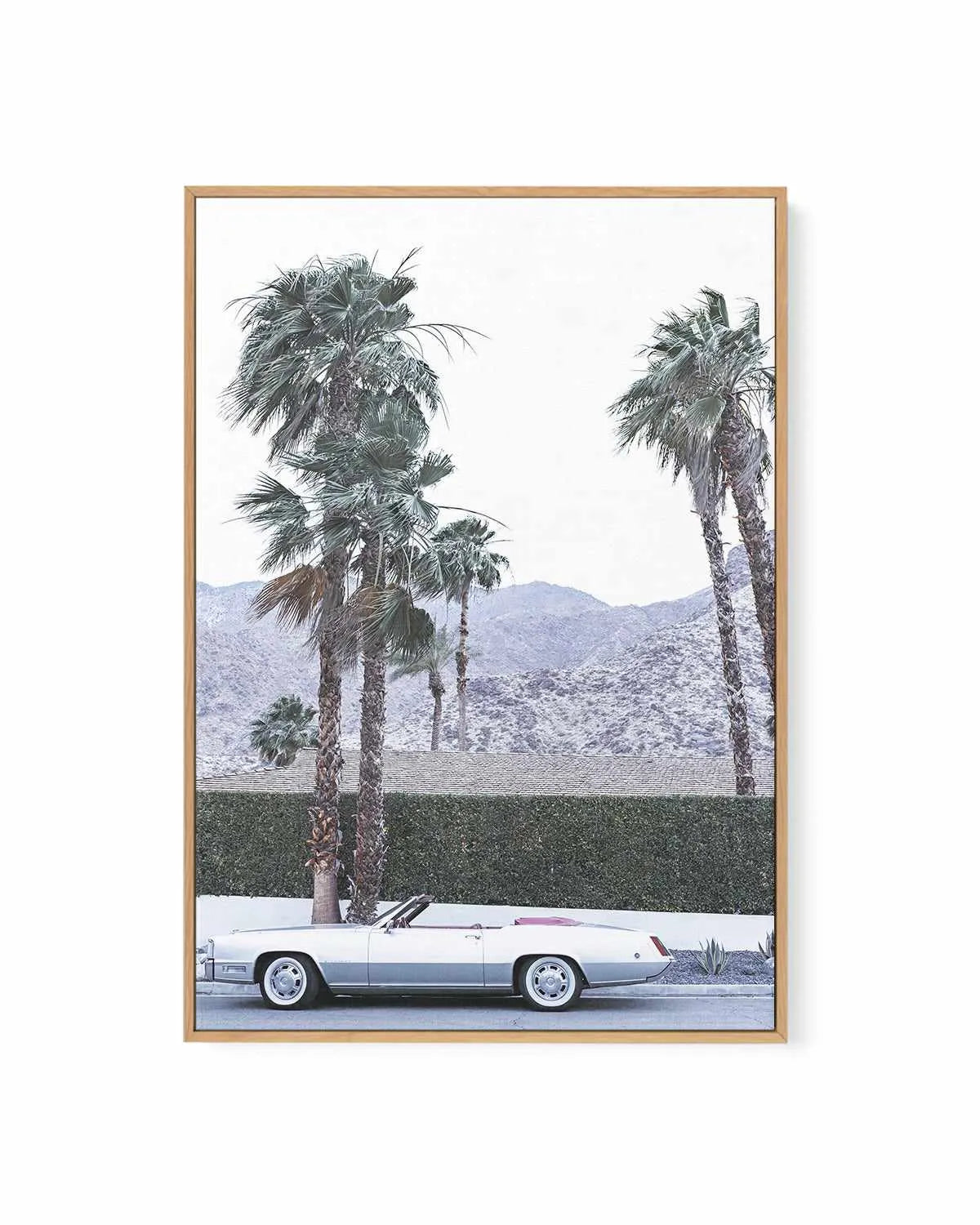 Silver Cadillac, Palm Springs | Framed Canvas Art Print from Olive et Oriel where you can shop wallpaper and artworks online