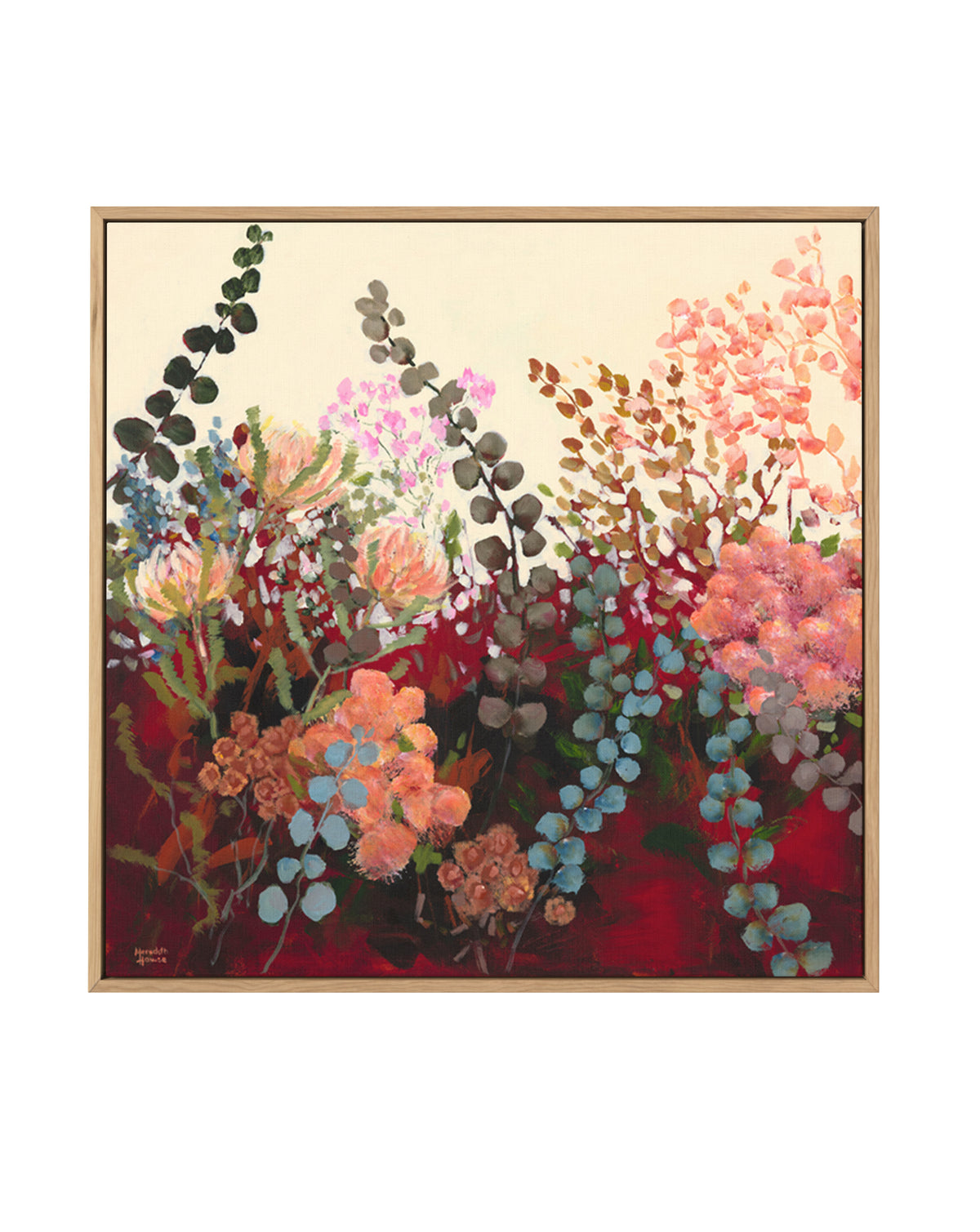 Silver Dollar Eucalyptus Vintage by Meredith Howse | Framed Canvas Art Print