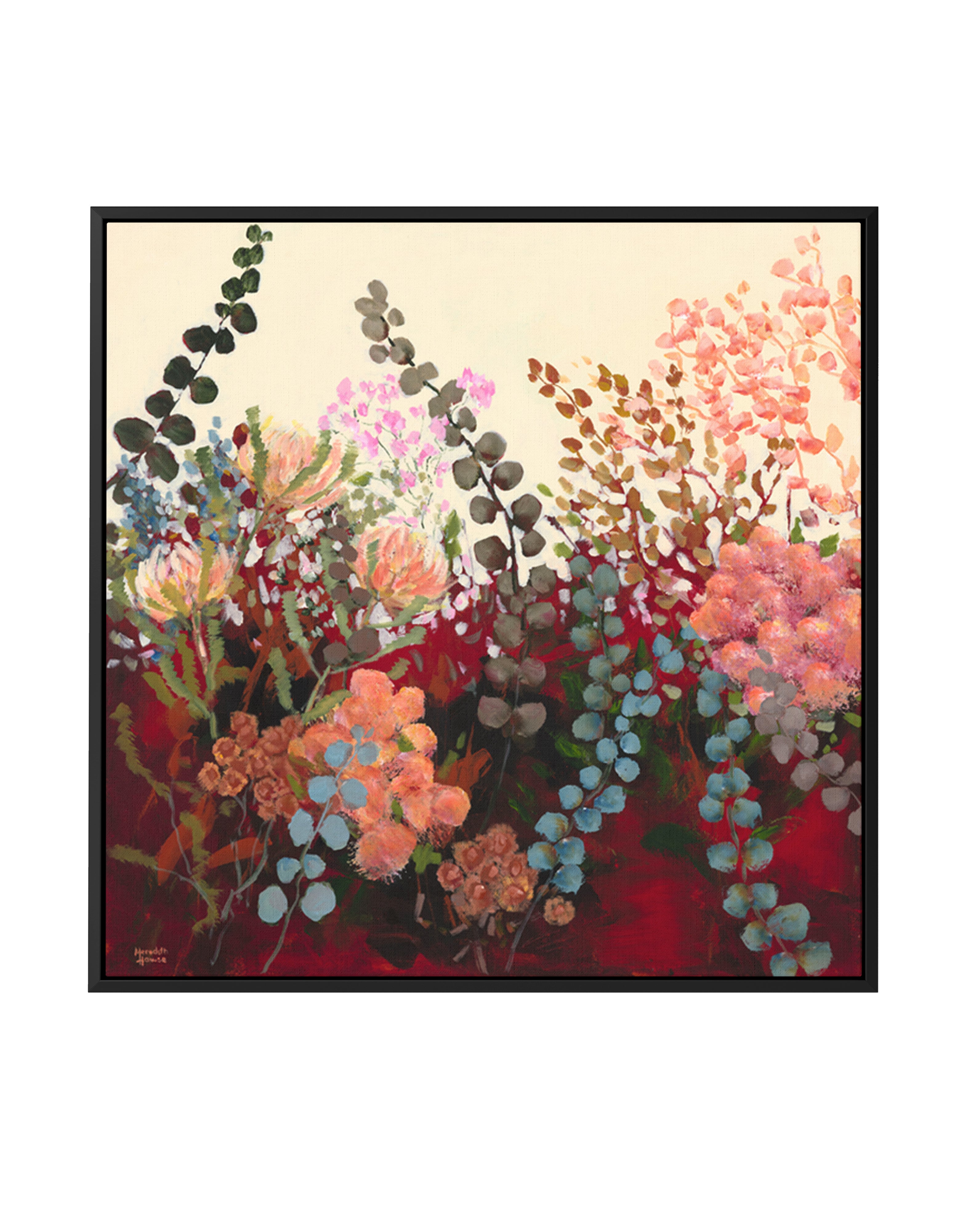 Silver Dollar Eucalyptus Vintage by Meredith Howse | Framed Canvas Art Print