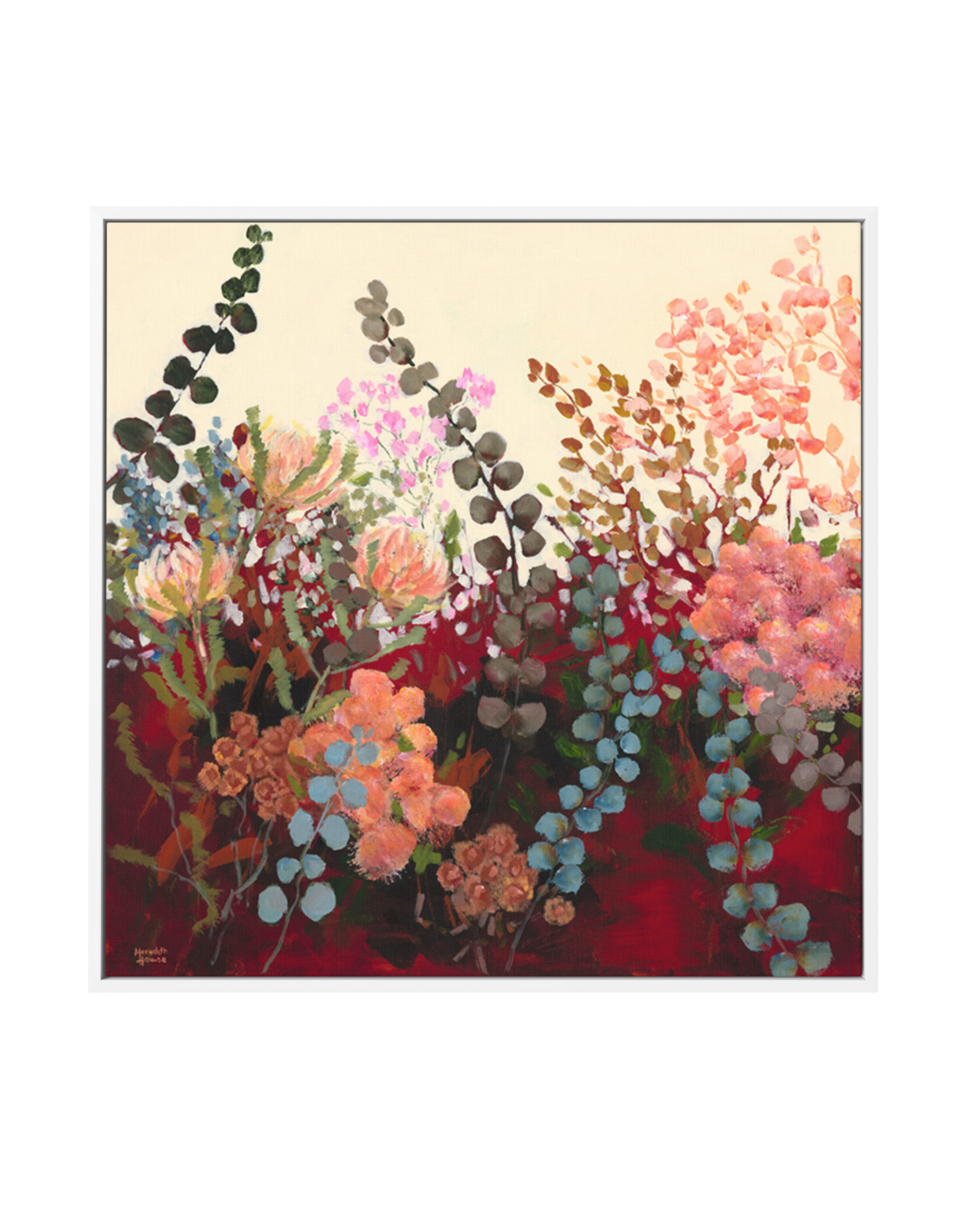Silver Dollar Eucalyptus Vintage by Meredith Howse | Framed Canvas Art Print
