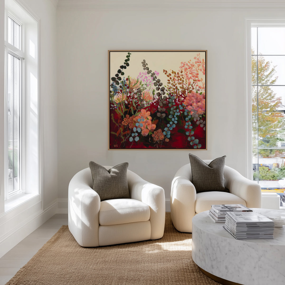 Silver Dollar Eucalyptus Vintage by Meredith Howse | Framed Canvas Art Print