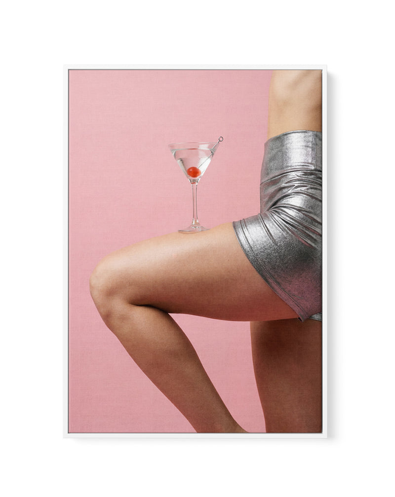 Silver Shorts Martini by Andreas Magnusson | Framed Canvas Art Print