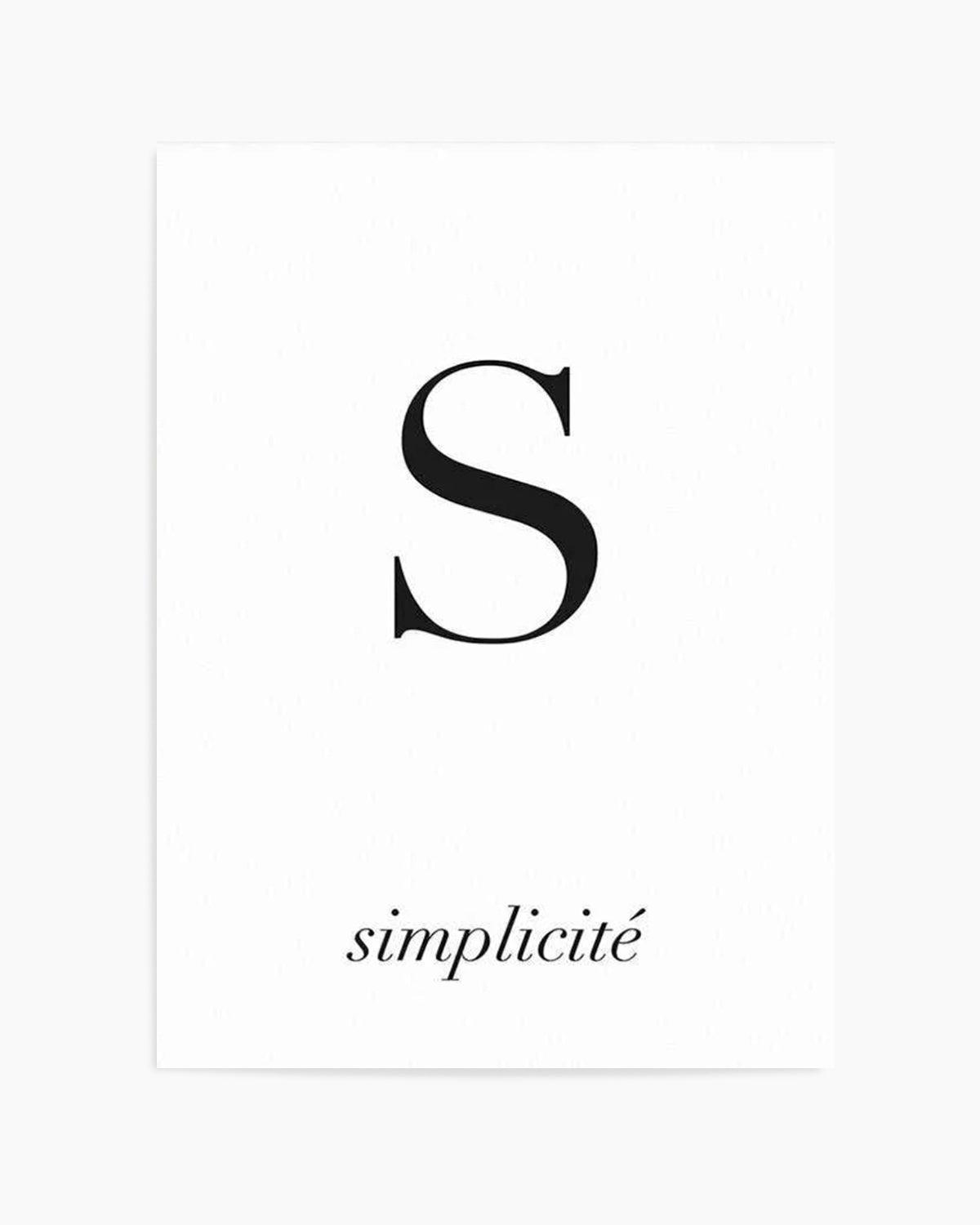 Simplicity Art Print