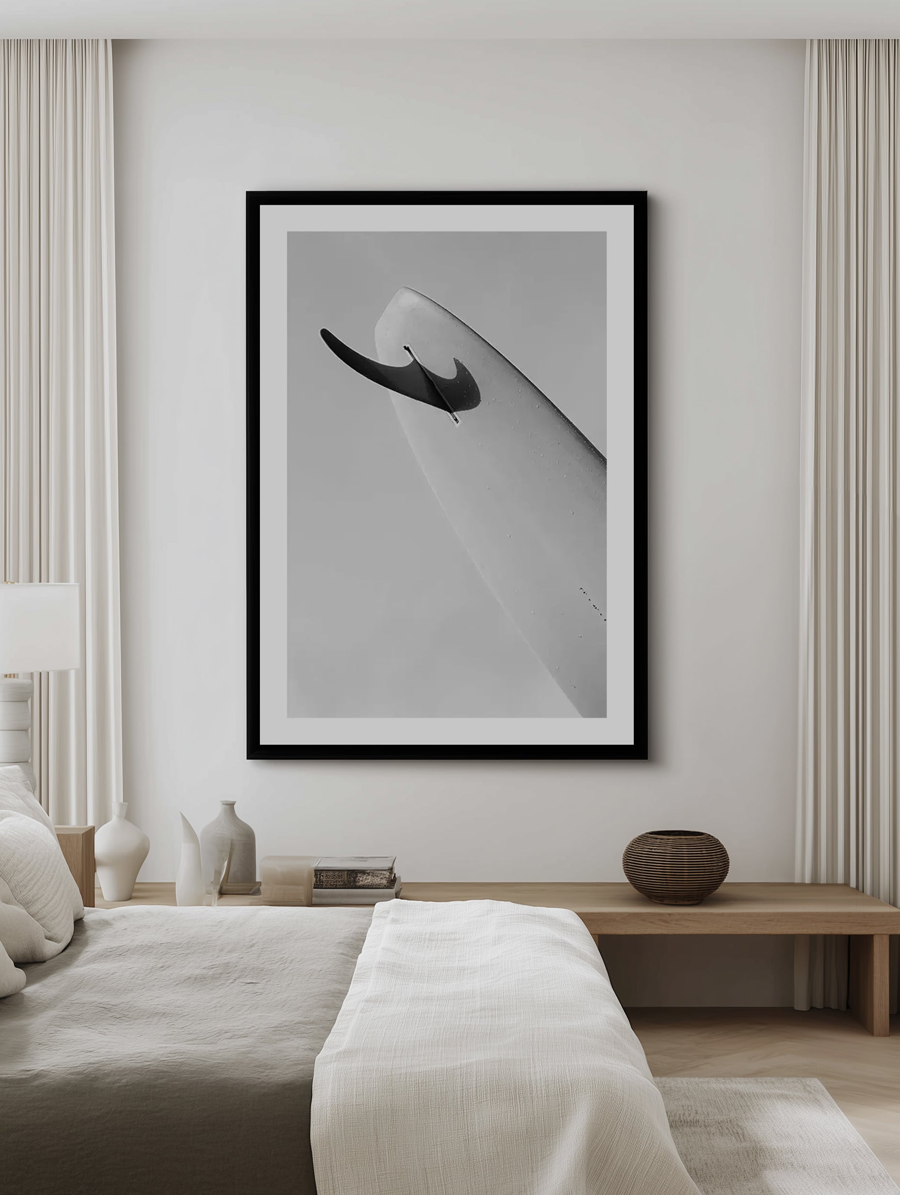 Single Fin B&W by Mario Stefanelli Art Print