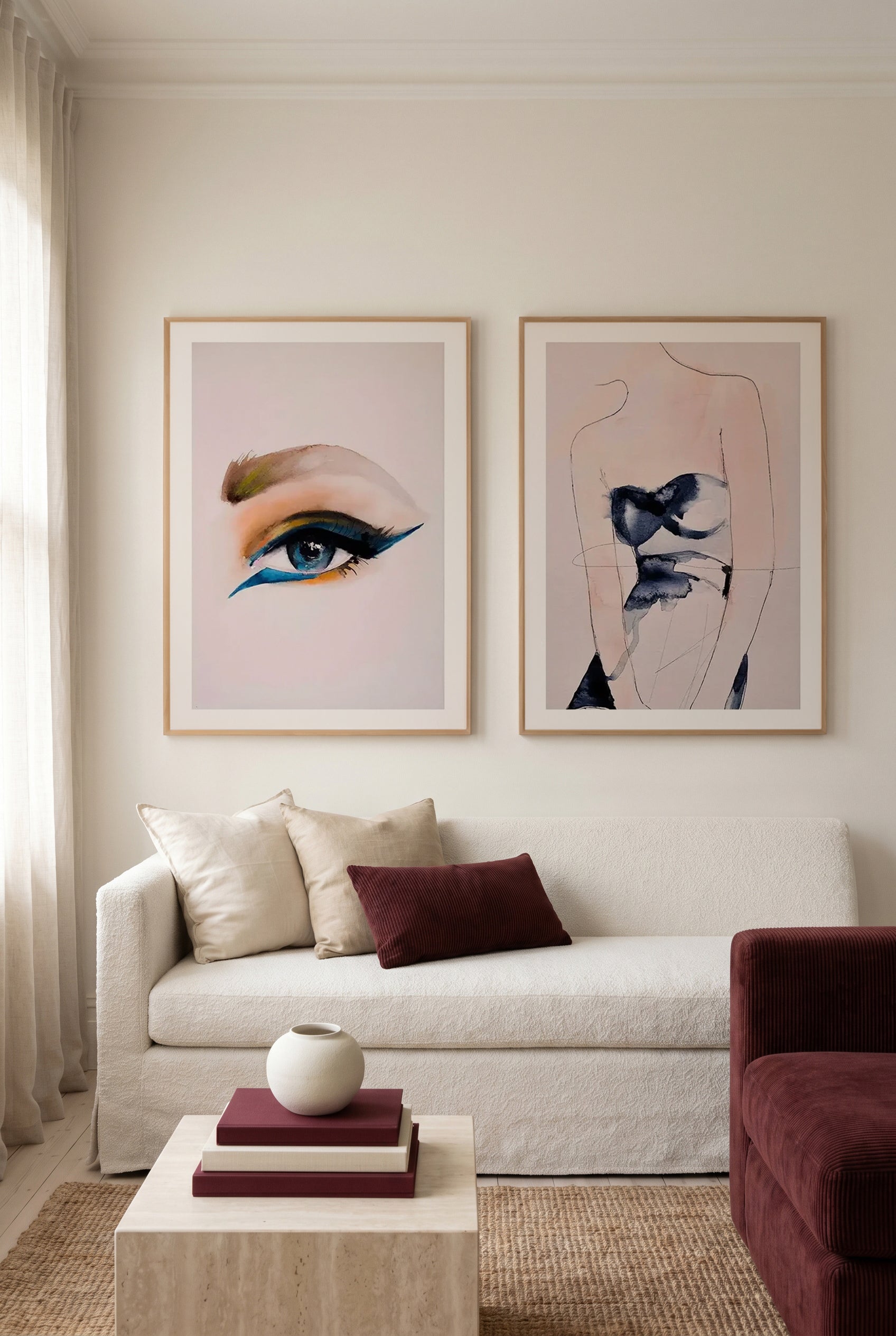 Single Eye & Figure II by Leigh Viner Art Print Set of 2 | Matching Wall Art