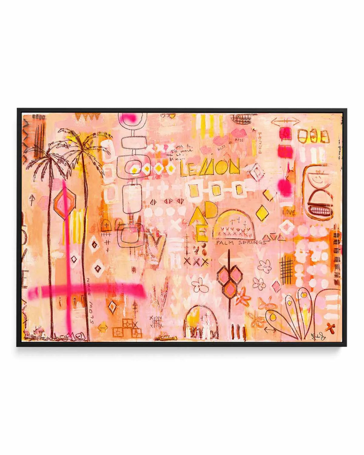 Sipping Lemonade by Jackie Green | Framed Canvas Art Print from Olive et Oriel where you can shop wallpaper and artworks online