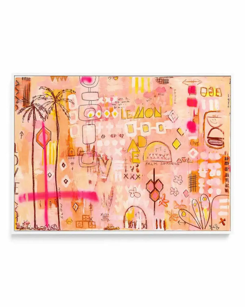 Sipping Lemonade by Jackie Green | Framed Canvas Art Print from Olive et Oriel where you can shop wallpaper and artworks online