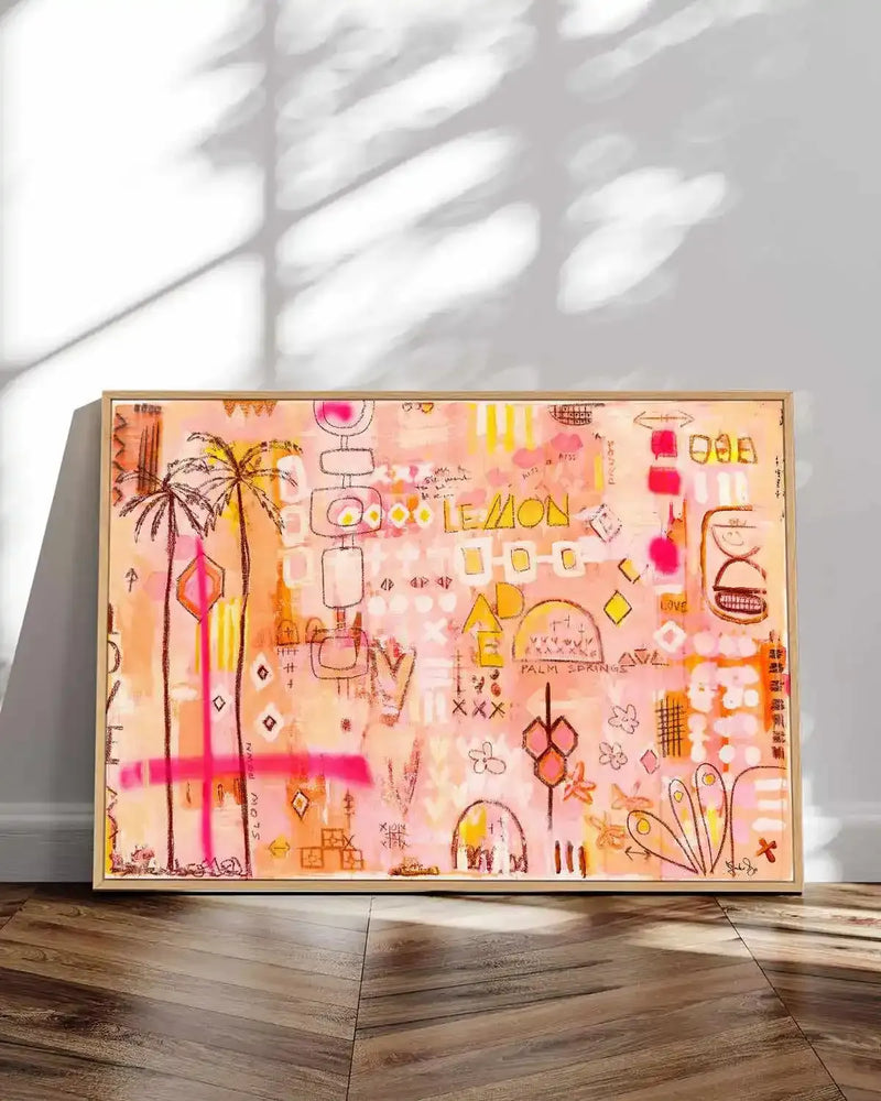 Sipping Lemonade by Jackie Green | Framed Canvas Art Print from Olive et Oriel where you can shop wallpaper and artworks online