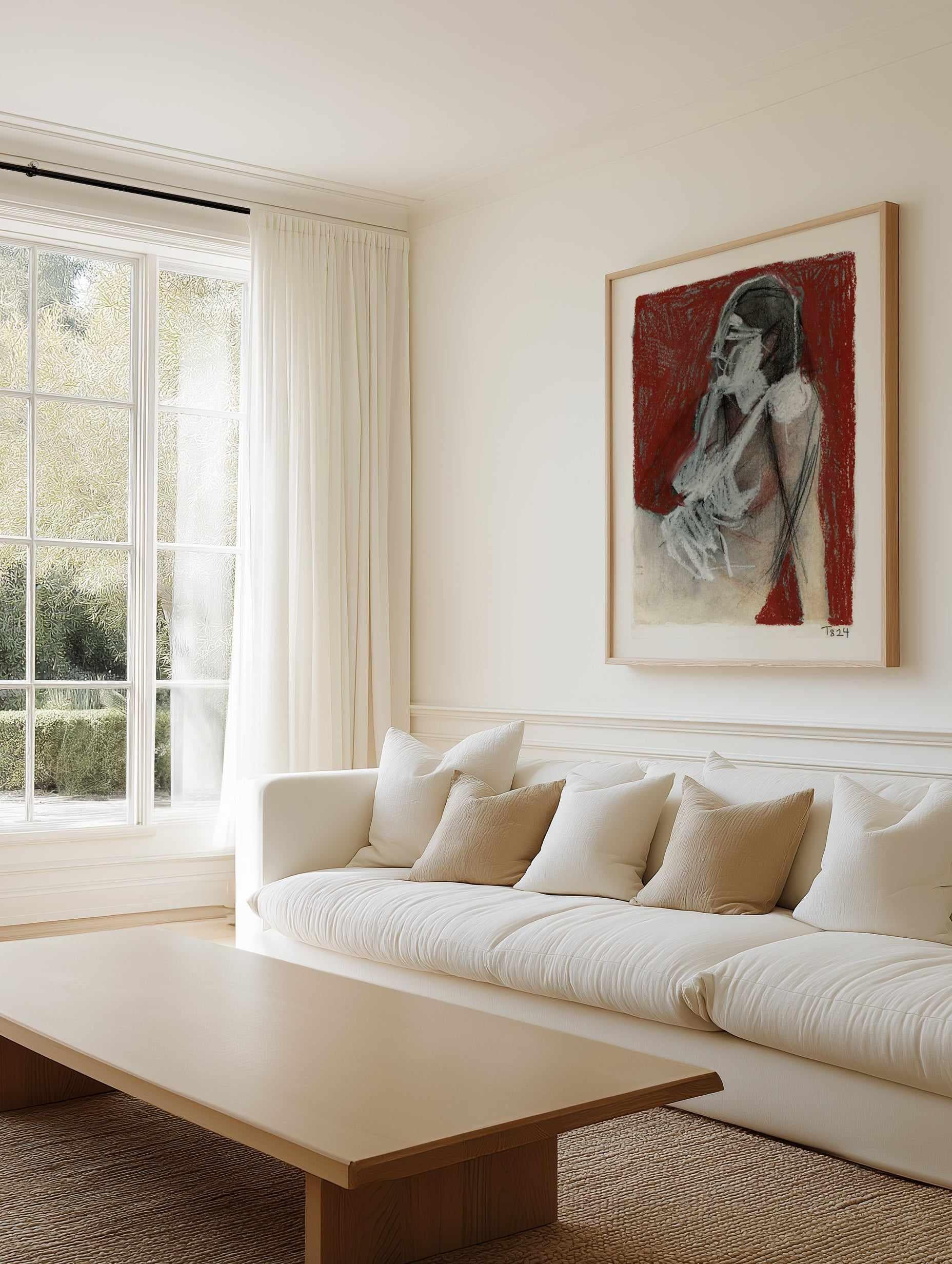 Sitting Woman by Tore Bahnson | Art Print from Olive et Oriel where you can shop wallpaper and artworks online