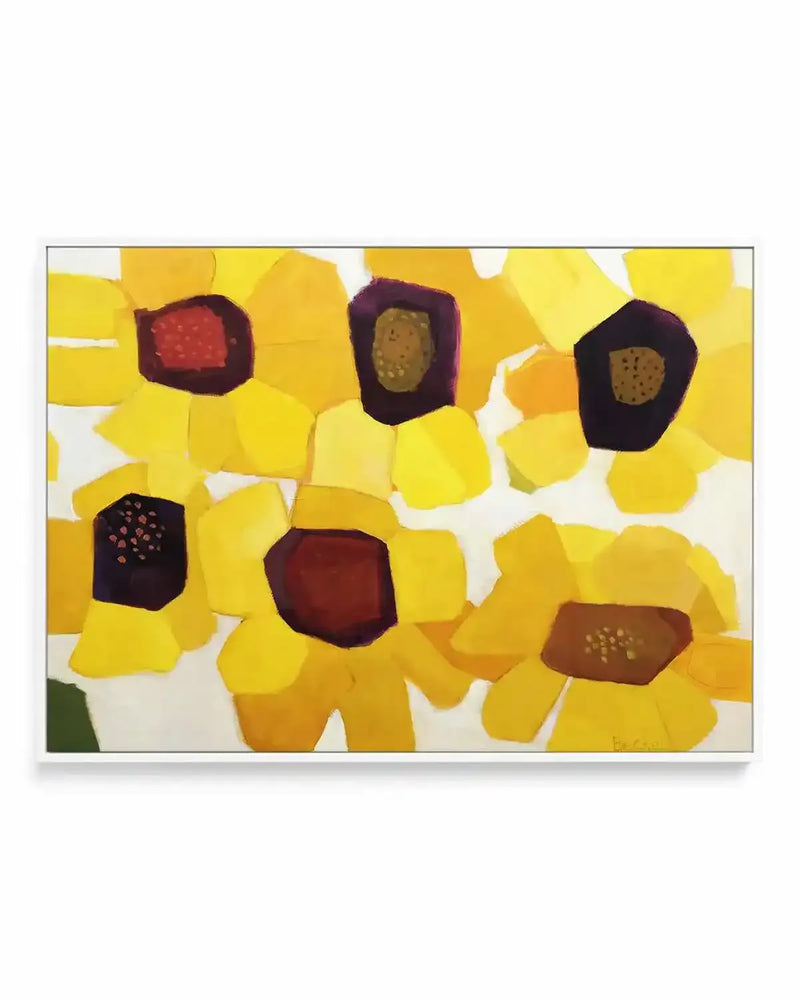 Six Sunflowers by Anne Becker | Framed Canvas Art Print from Olive et Oriel where you can shop wallpaper and artworks online