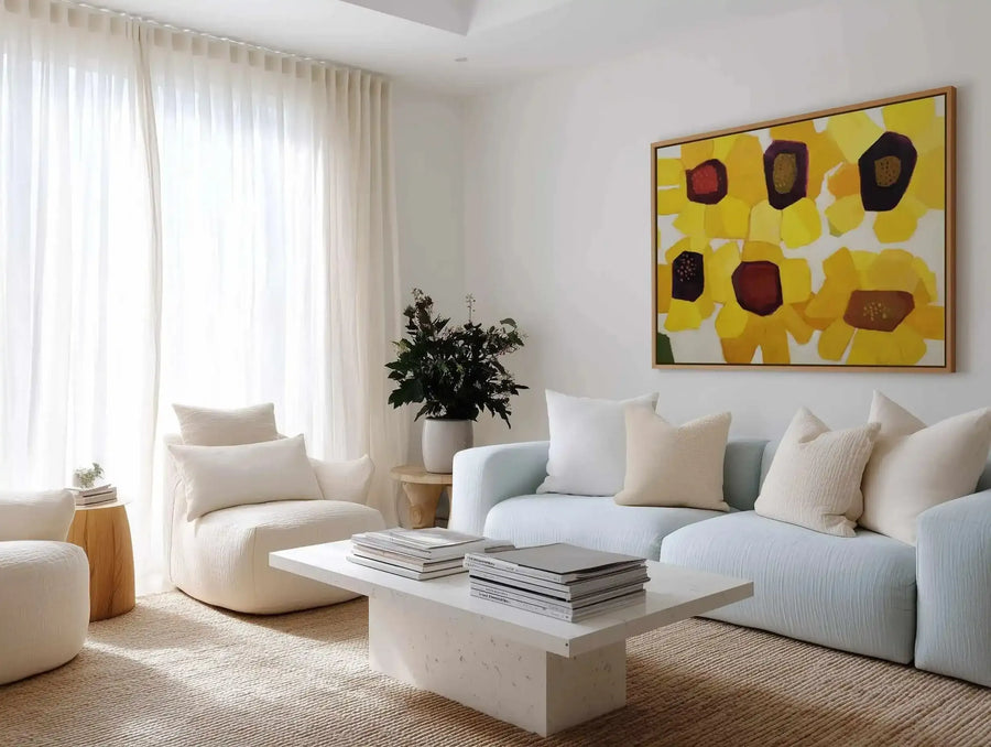 Six Sunflowers by Anne Becker | Framed Canvas Art Print from Olive et Oriel where you can shop wallpaper and artworks online