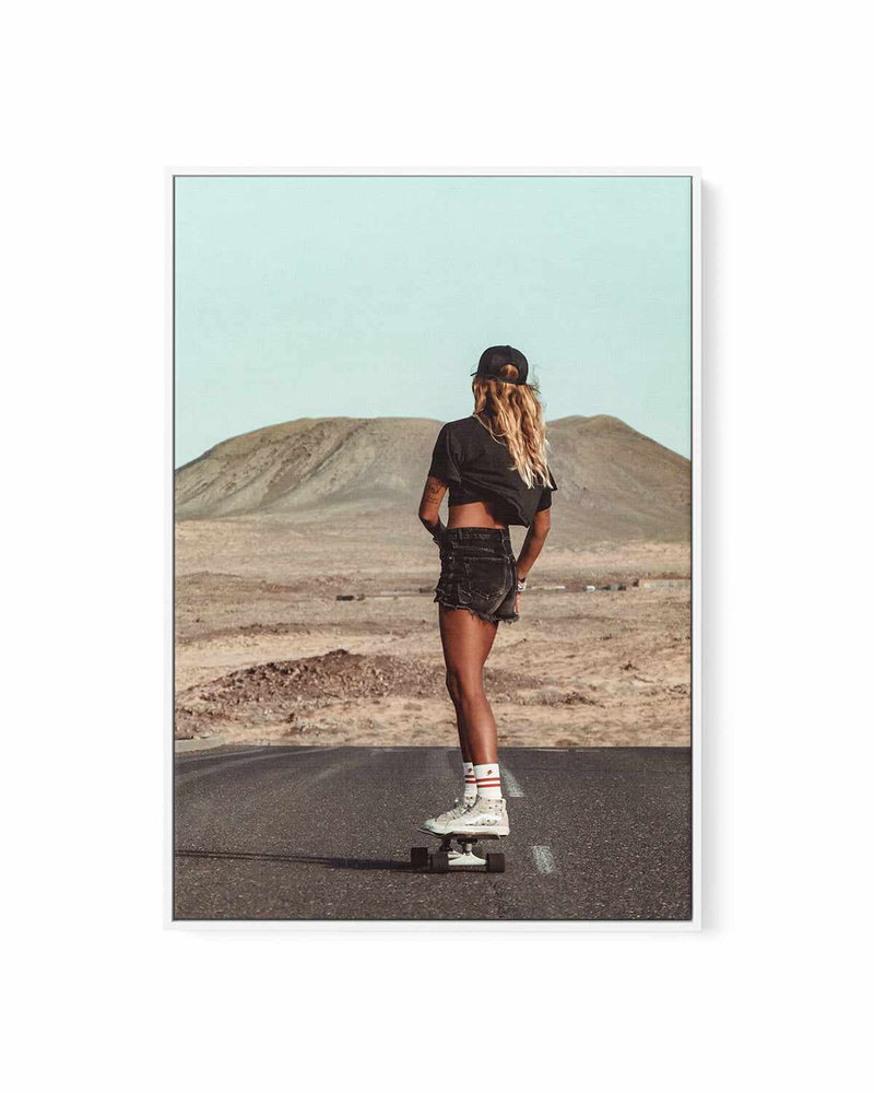 Skate Cruising by Marina Brisset | Framed Canvas Art Print