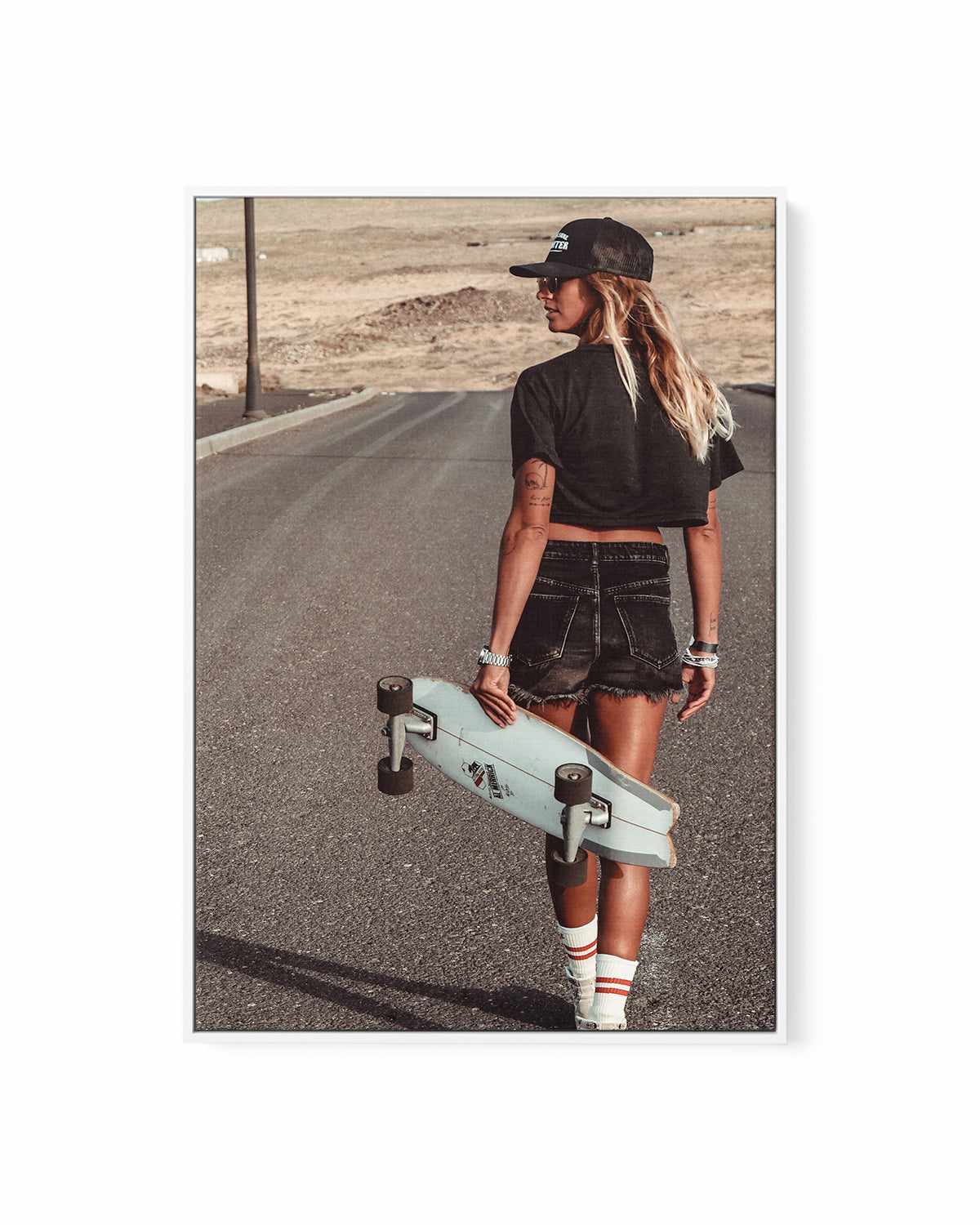 Skater Girl by Marina Brisset | Framed Canvas Art Print