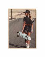 Skater Girl by Marina Brisset | Framed Canvas Art Print