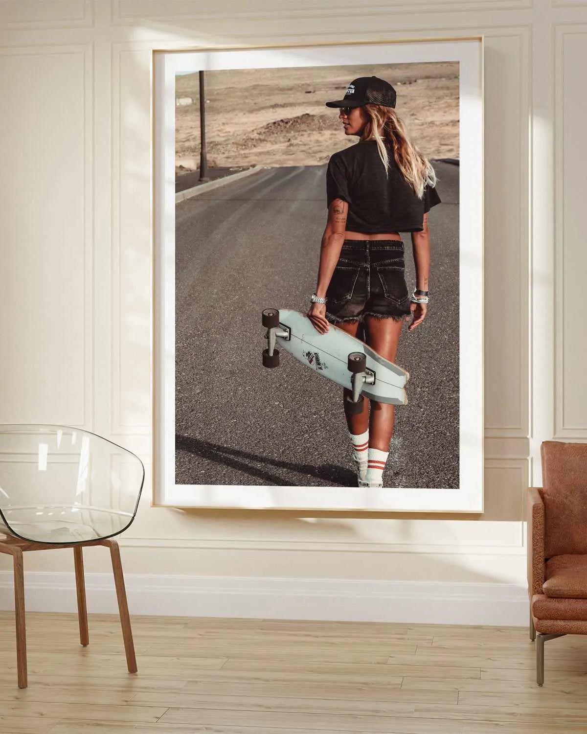 Skater Girl by Marina Brisset Art Print from Olive et Oriel where you can shop wallpaper and artworks online