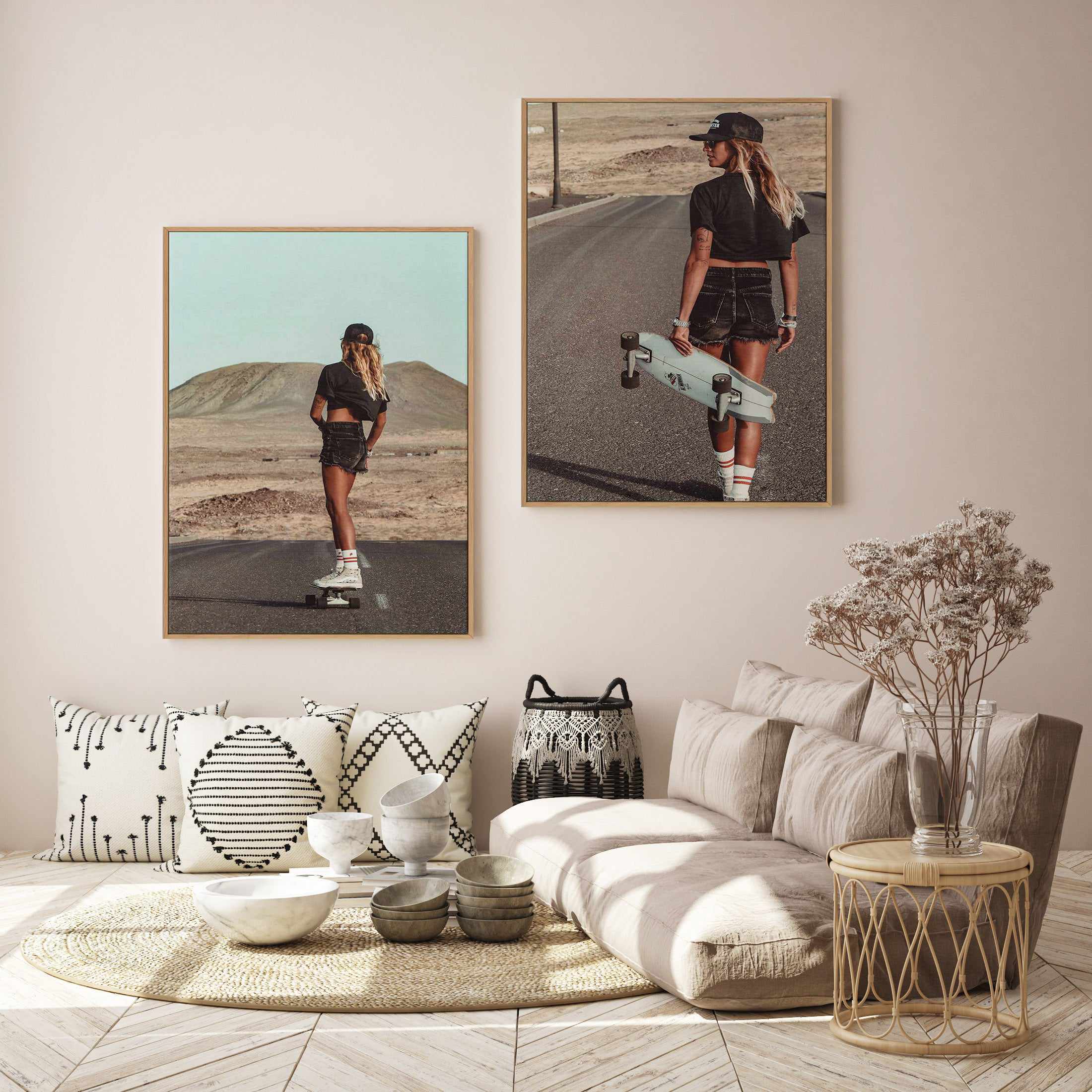 Skate Cruising by Marina Brisset | Framed Canvas Art Print