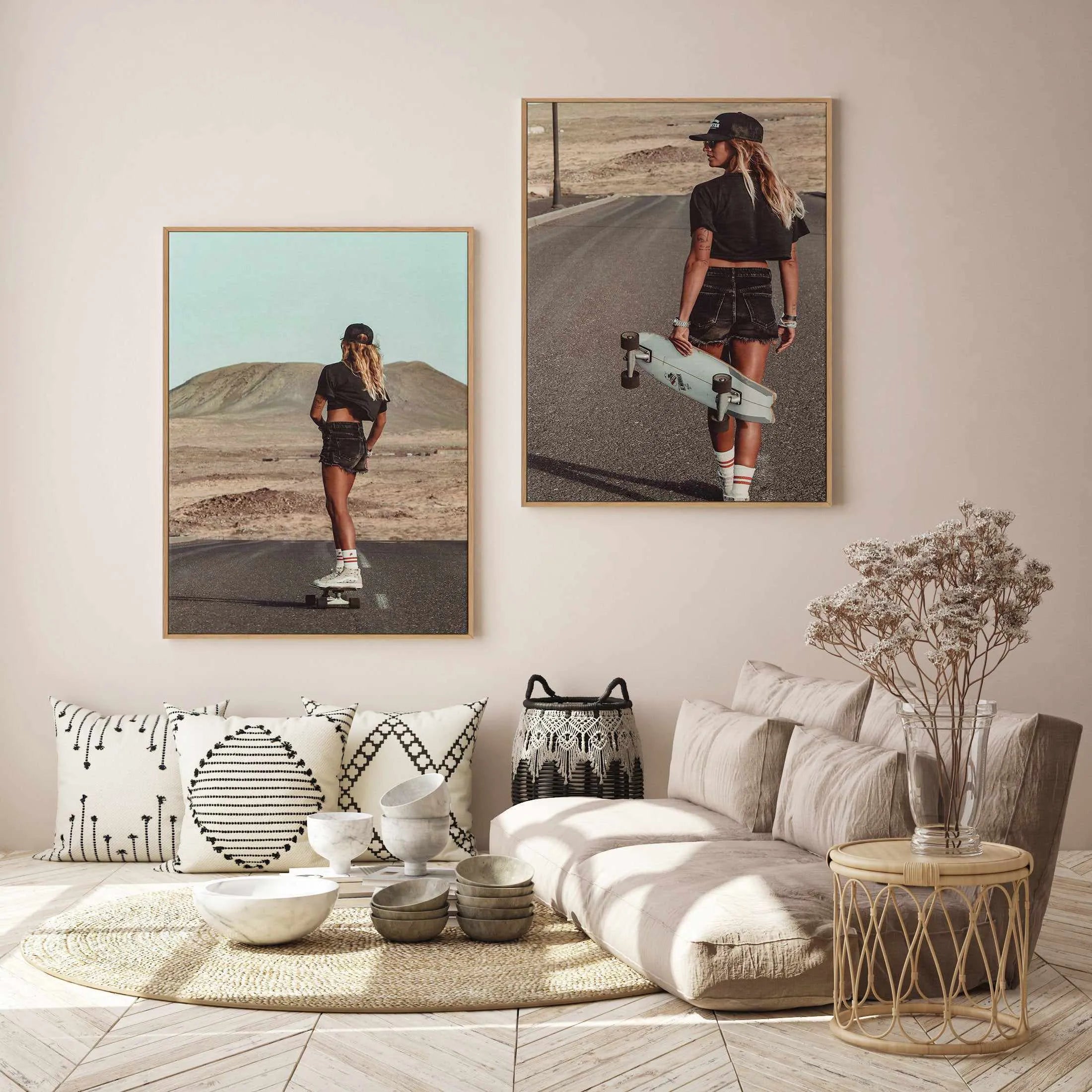 Skate Cruising by Marina Brisset | Framed Canvas Art Print from Olive et Oriel where you can shop wallpaper and artworks online