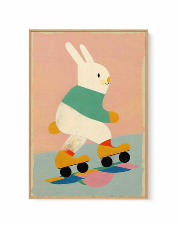 Skating bunny By Treechild | Framed Canvas Art Print from Olive et Oriel where you can shop wallpaper and artworks online