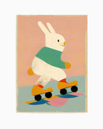 Skating bunny By Treechild | Art Print