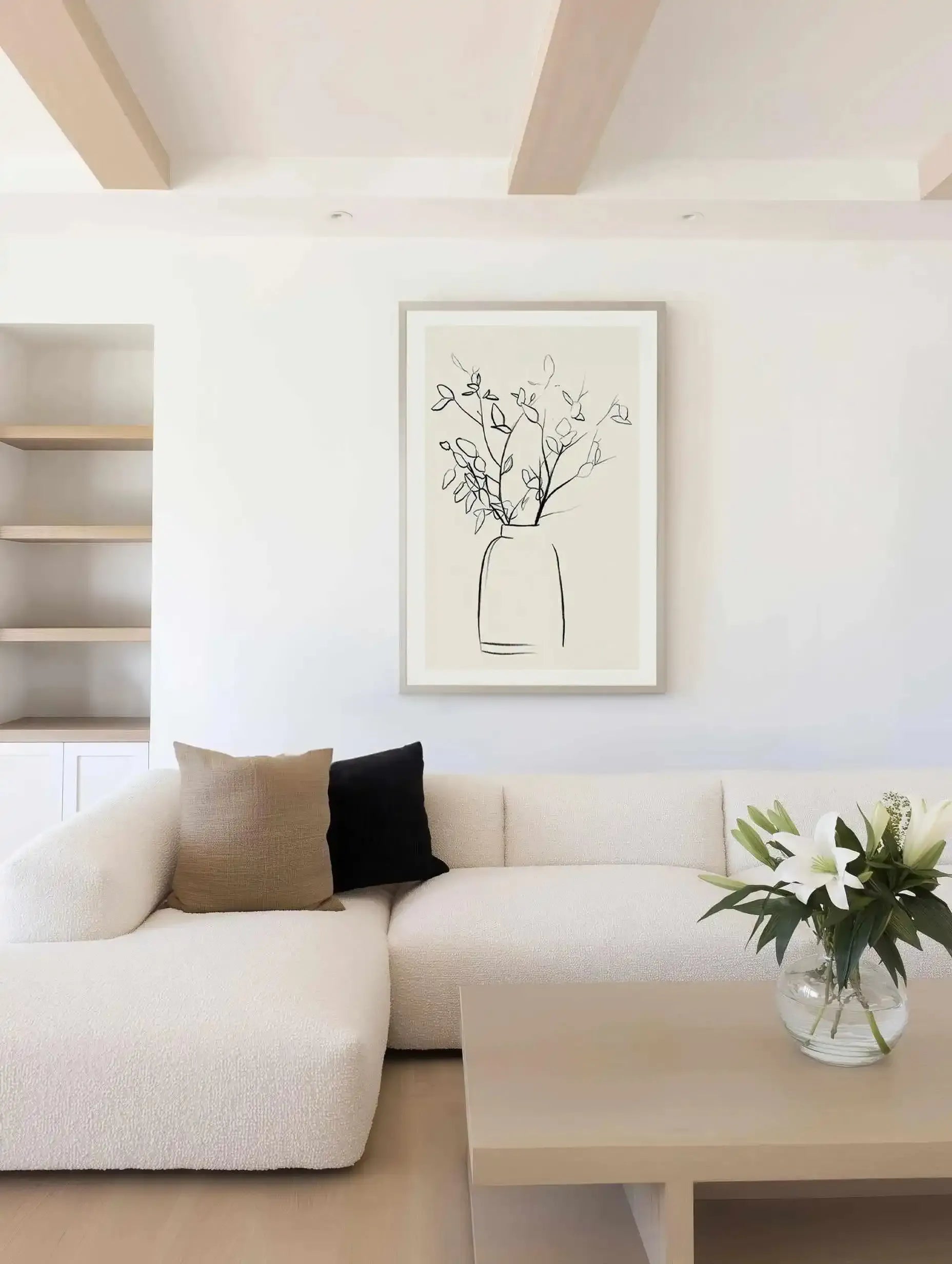 Sketched Flowers I Art Print from Olive et Oriel where you can shop wallpaper and artworks online