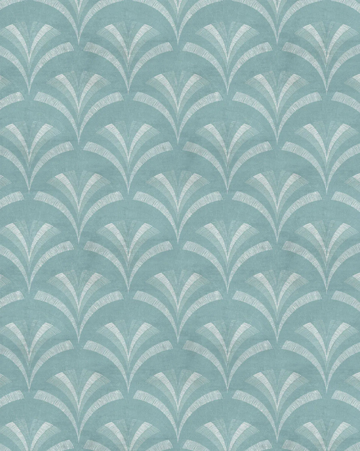 Sketched Deco Scallops Teal Blue Wallpaper from Olive et Oriel where you can shop wallpaper and artworks online