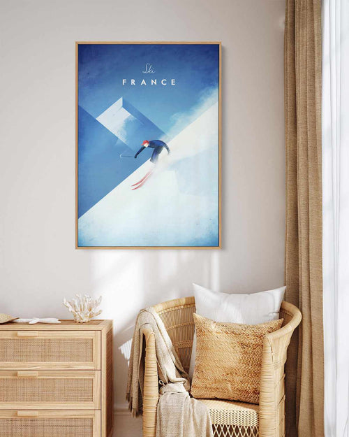 Ski France by Henry Rivers | Framed Canvas Art Print