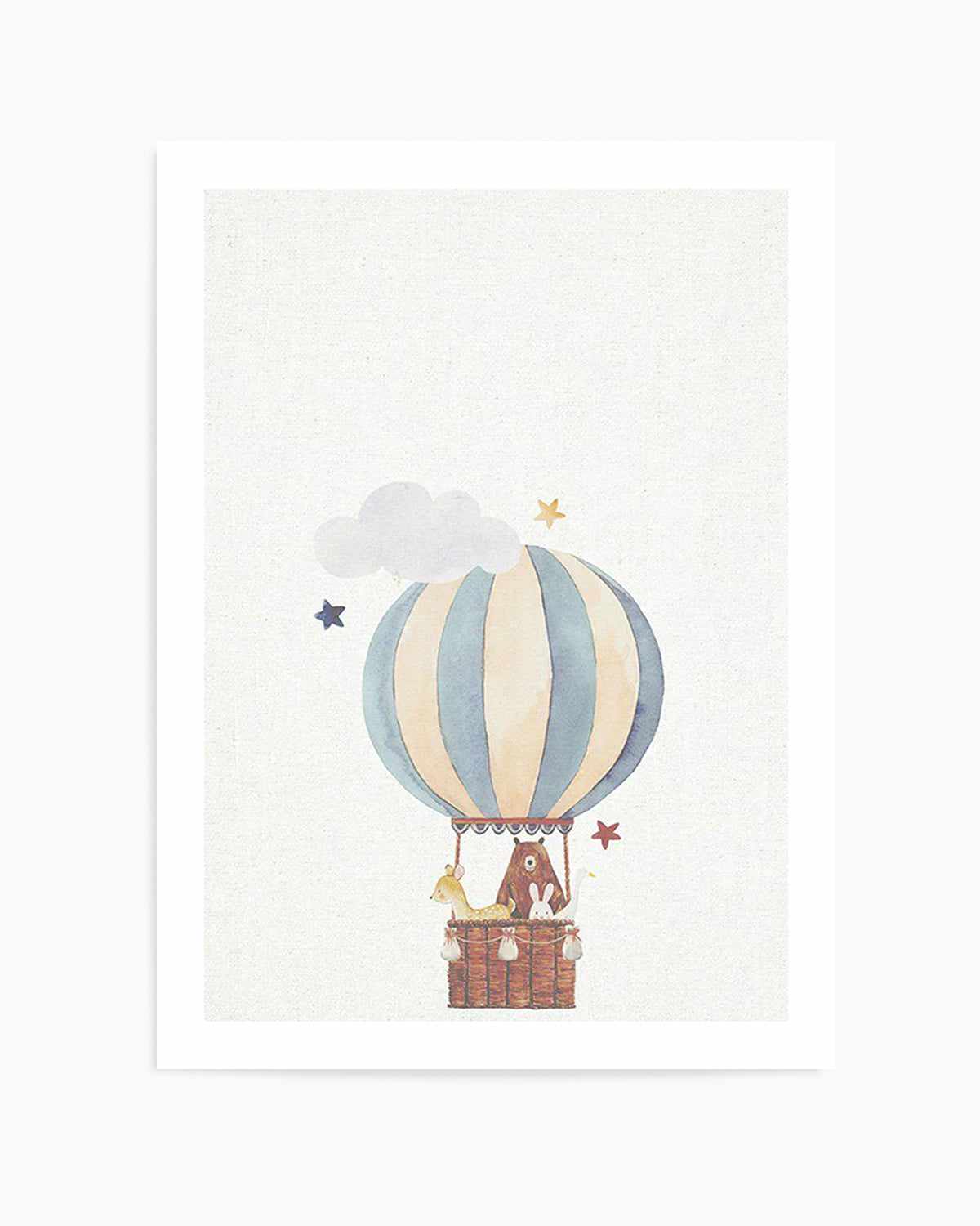 Sky Friends on Linen II Art Print