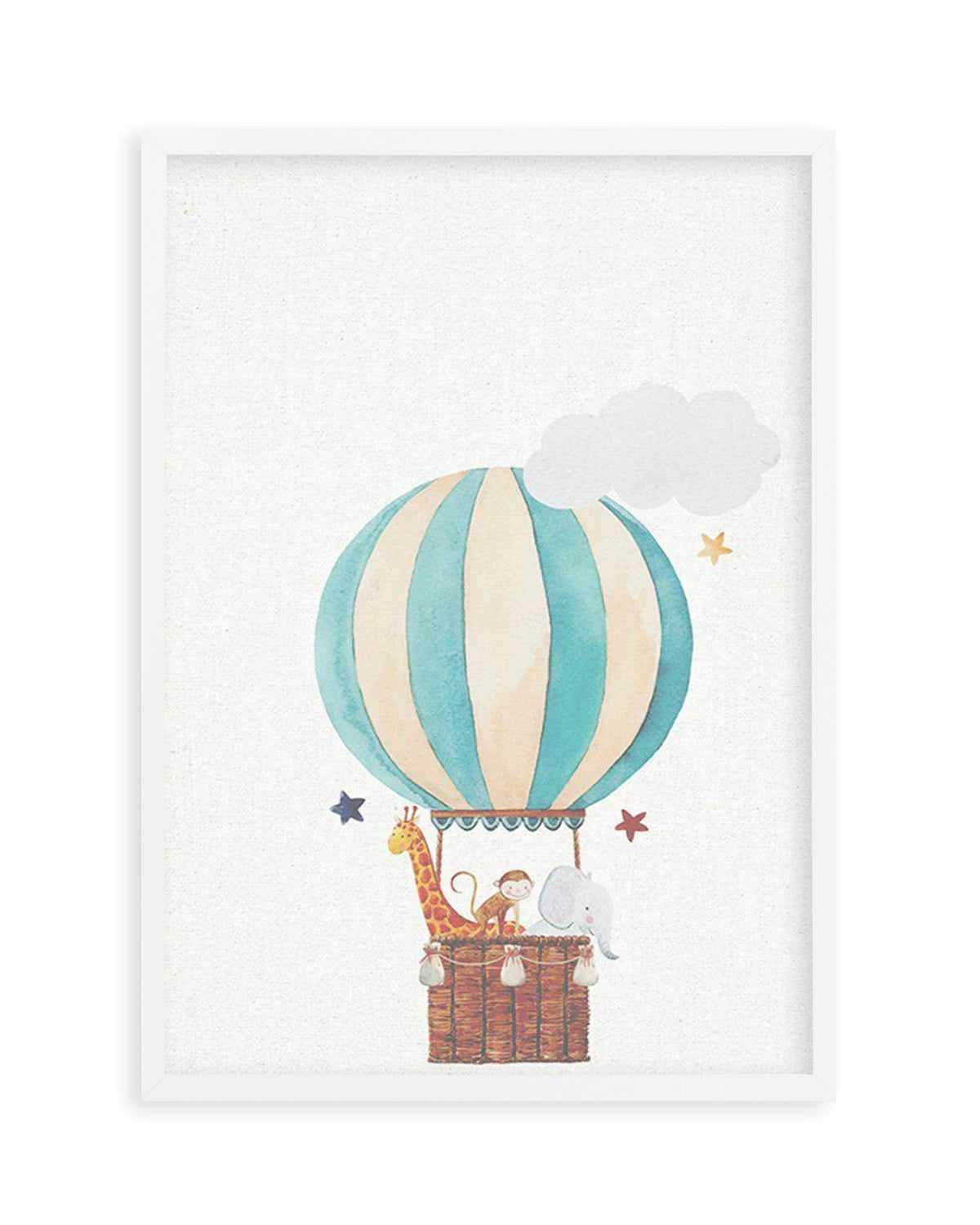 Sky Friends on Linen III Art Print