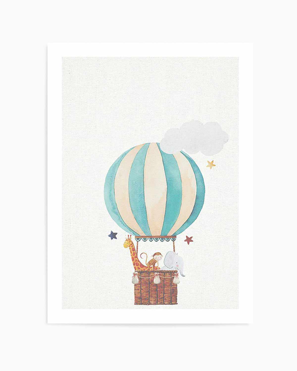 Sky Friends on Linen III Art Print