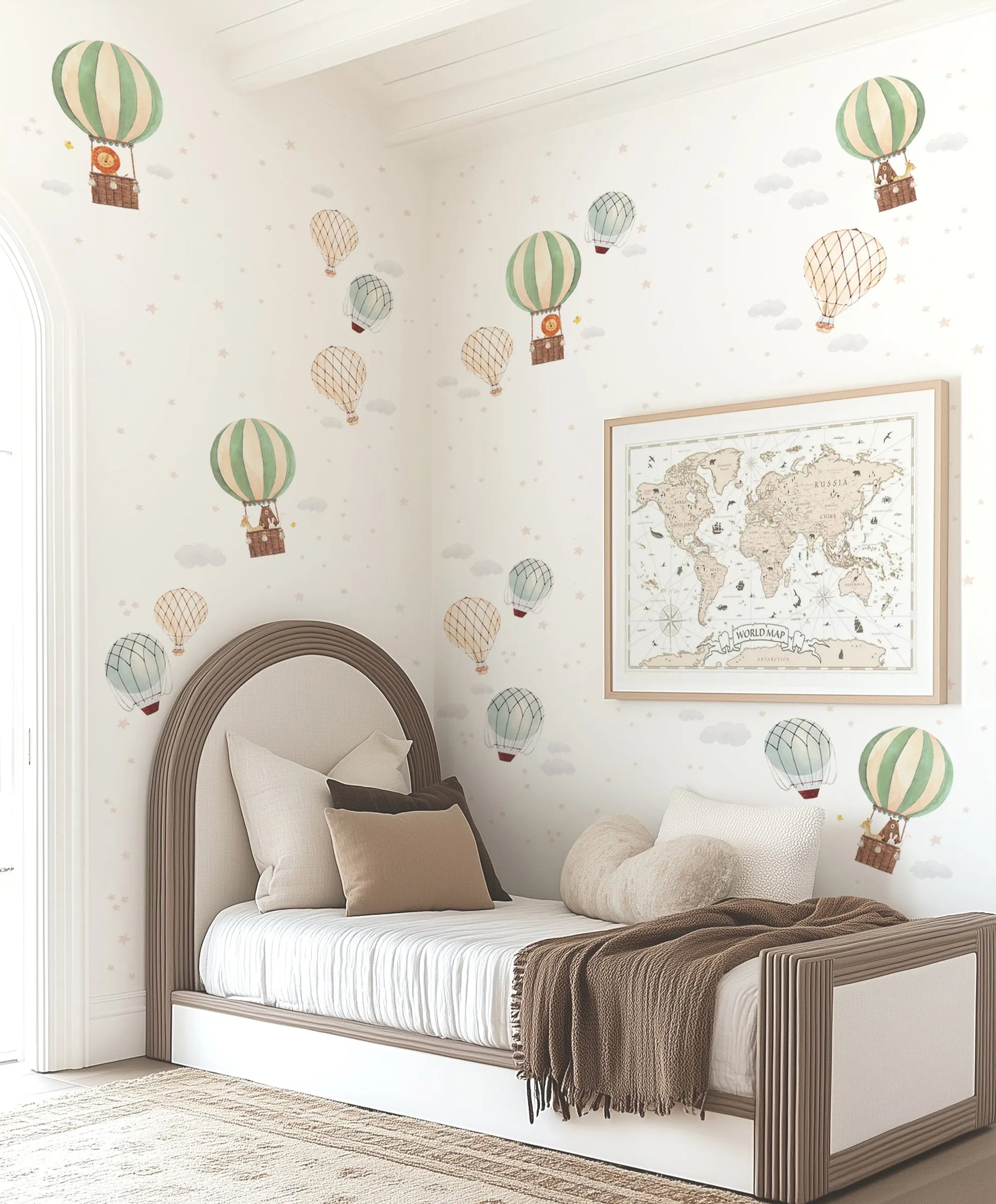 Skyfari | Hot Air Balloons Decal Set from Olive et Oriel where you can shop wallpaper and artworks online