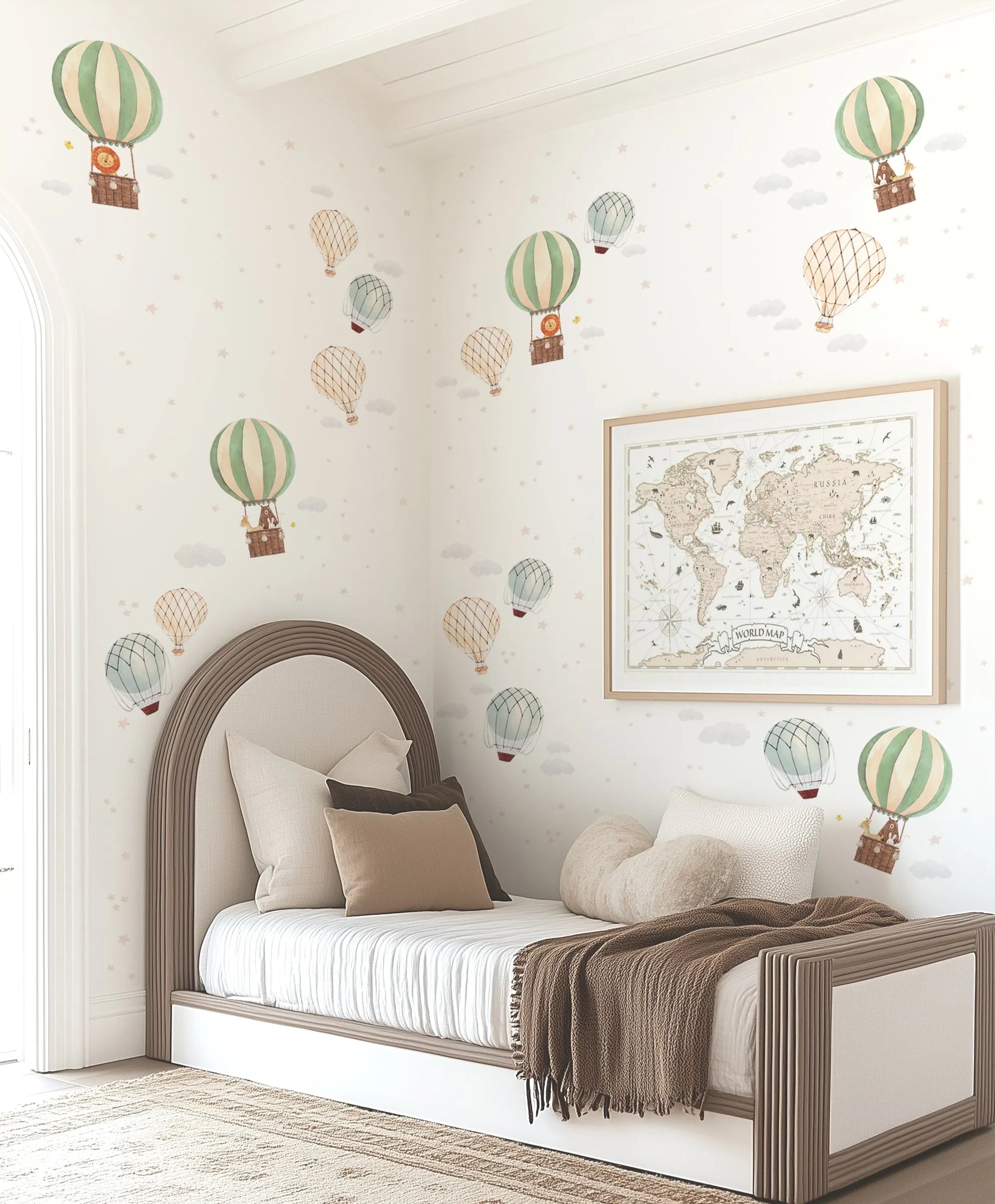 Skyfari | Hot Air Balloons Decal Set from Olive et Oriel where you can shop wallpaper and artworks online