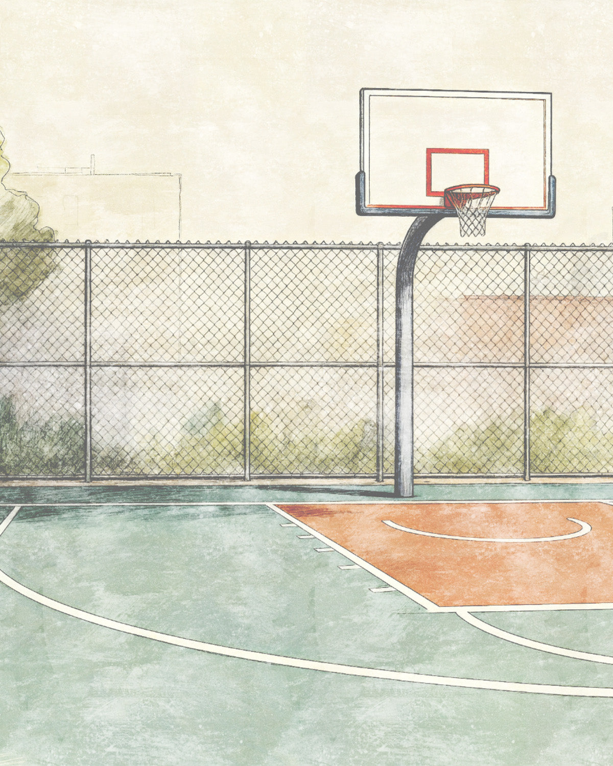 Slam Dunk Basketball Mural Wallpaper from Olive et Oriel where you can shop wallpaper and artworks online