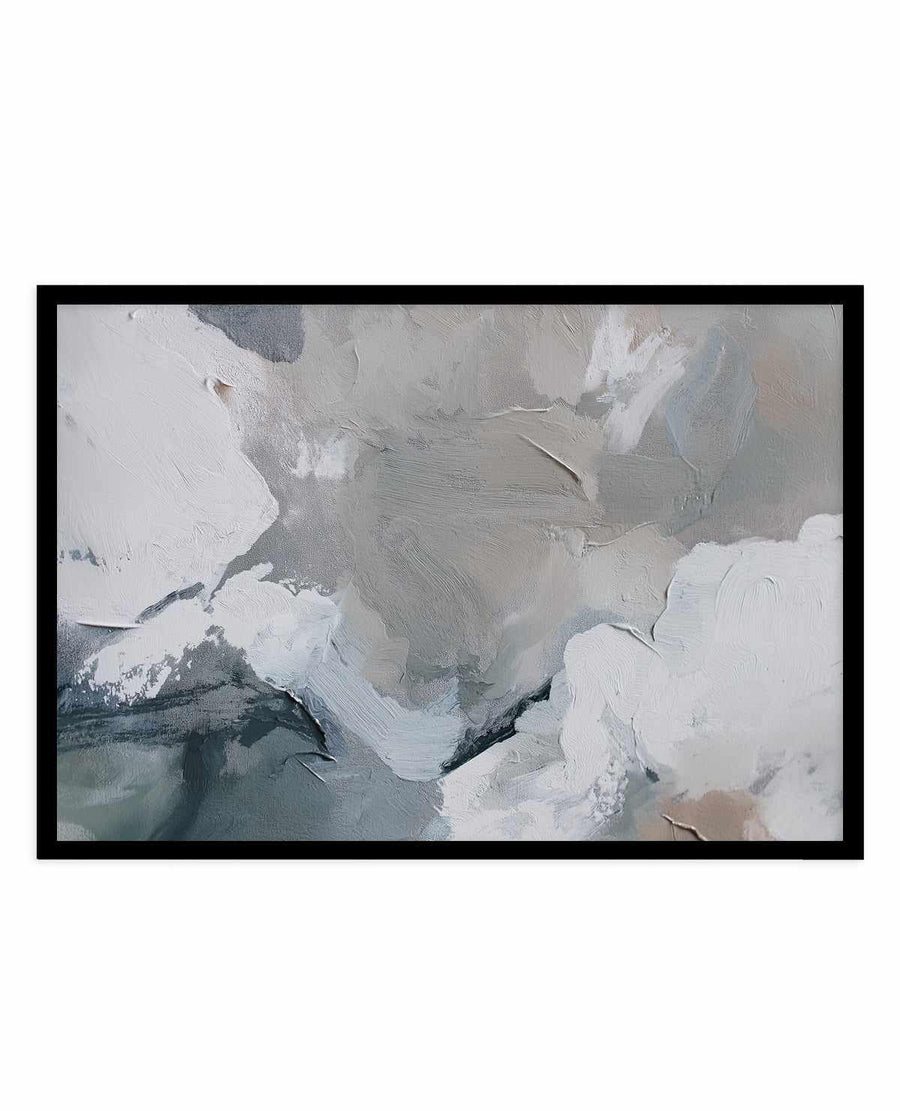 Slate Veil I | Art Print abstract art print oak frame with white border