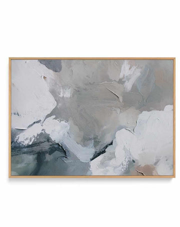 Slate Veil I Framed Canvas Art Print — framed canvas wall art Australia oak frame