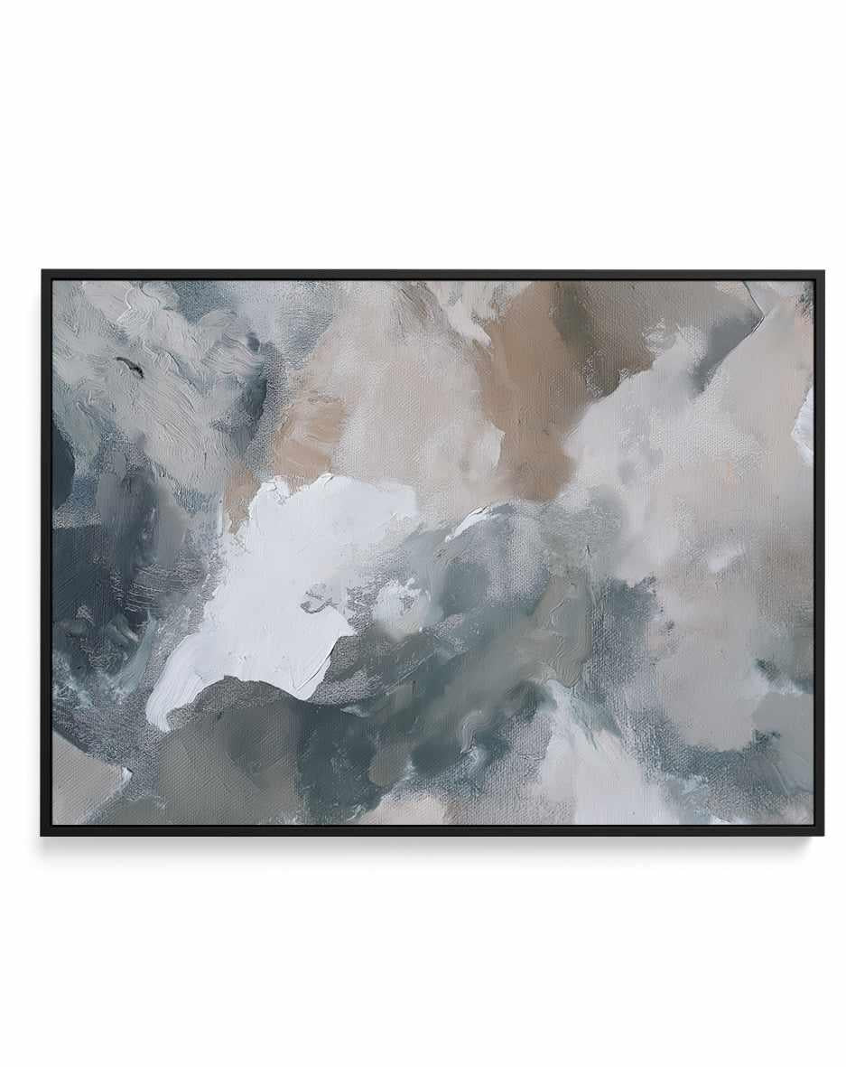 Slate Veil II Framed Canvas Art Print — framed canvas wall art Australia black frame