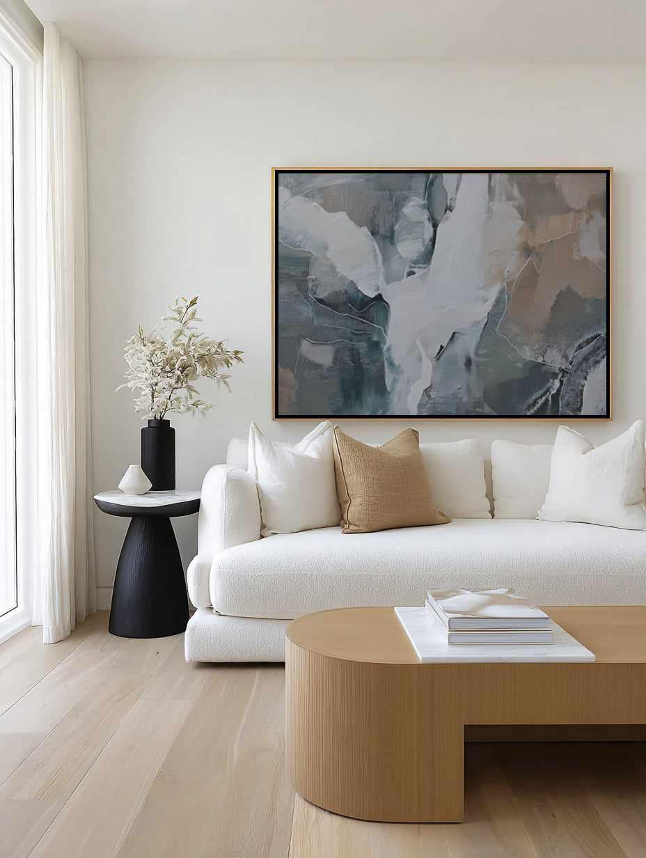 Slate Veil III Framed Canvas Art Print — framed canvas wall art Australia