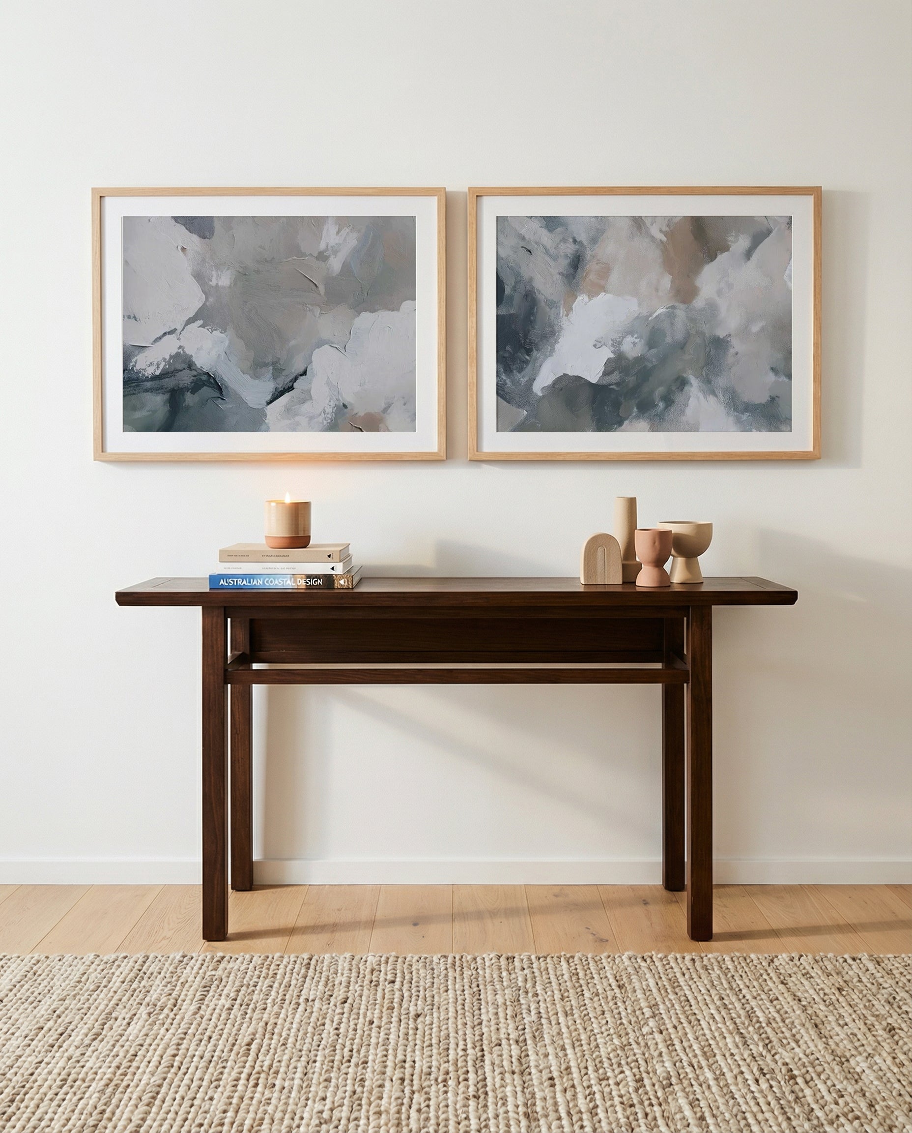 Slate Veil I & II Art Print Set of 2 | Matching Wall Art