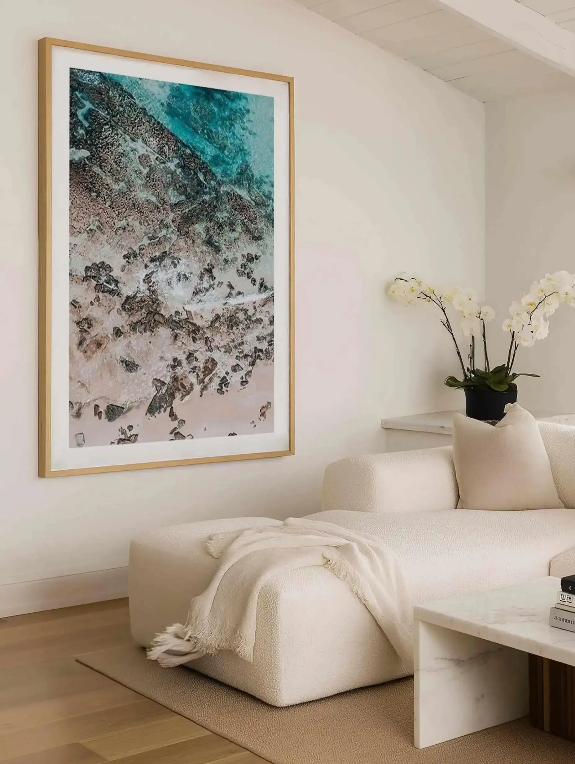 Slice of Blue | Aerial Photo Wall Art Print from Olive et Oriel where you can shop wallpaper and artworks online