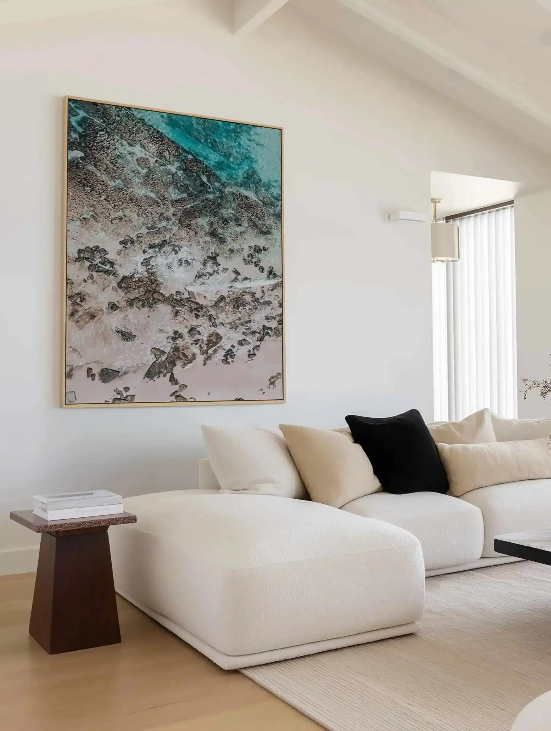 Slice of Blue | Aerial Photo Wall Framed Canvas Art Print from Olive et Oriel where you can shop wallpaper and artworks online