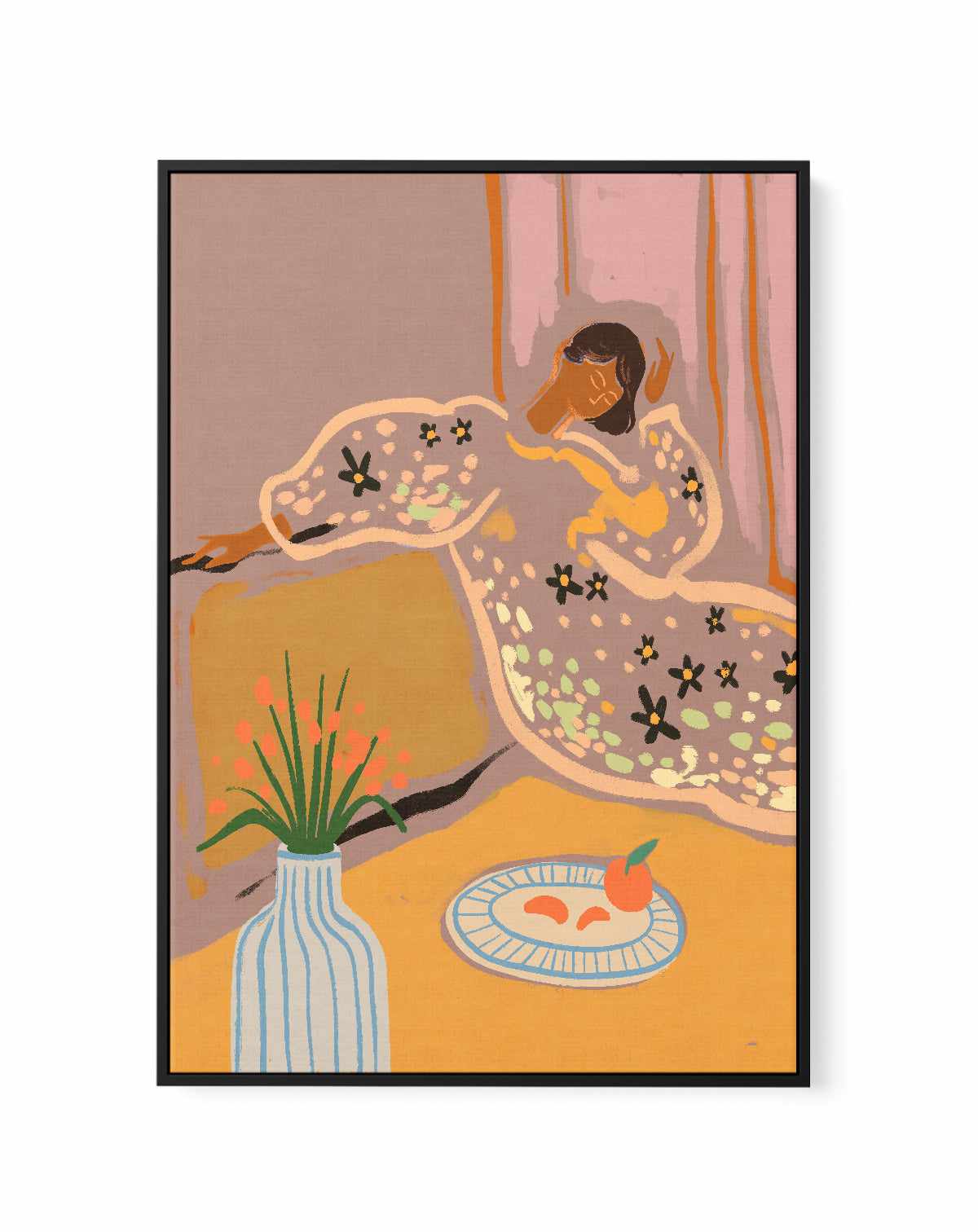 Slow Down Sunday by Arty Guava | Framed Canvas Art Print