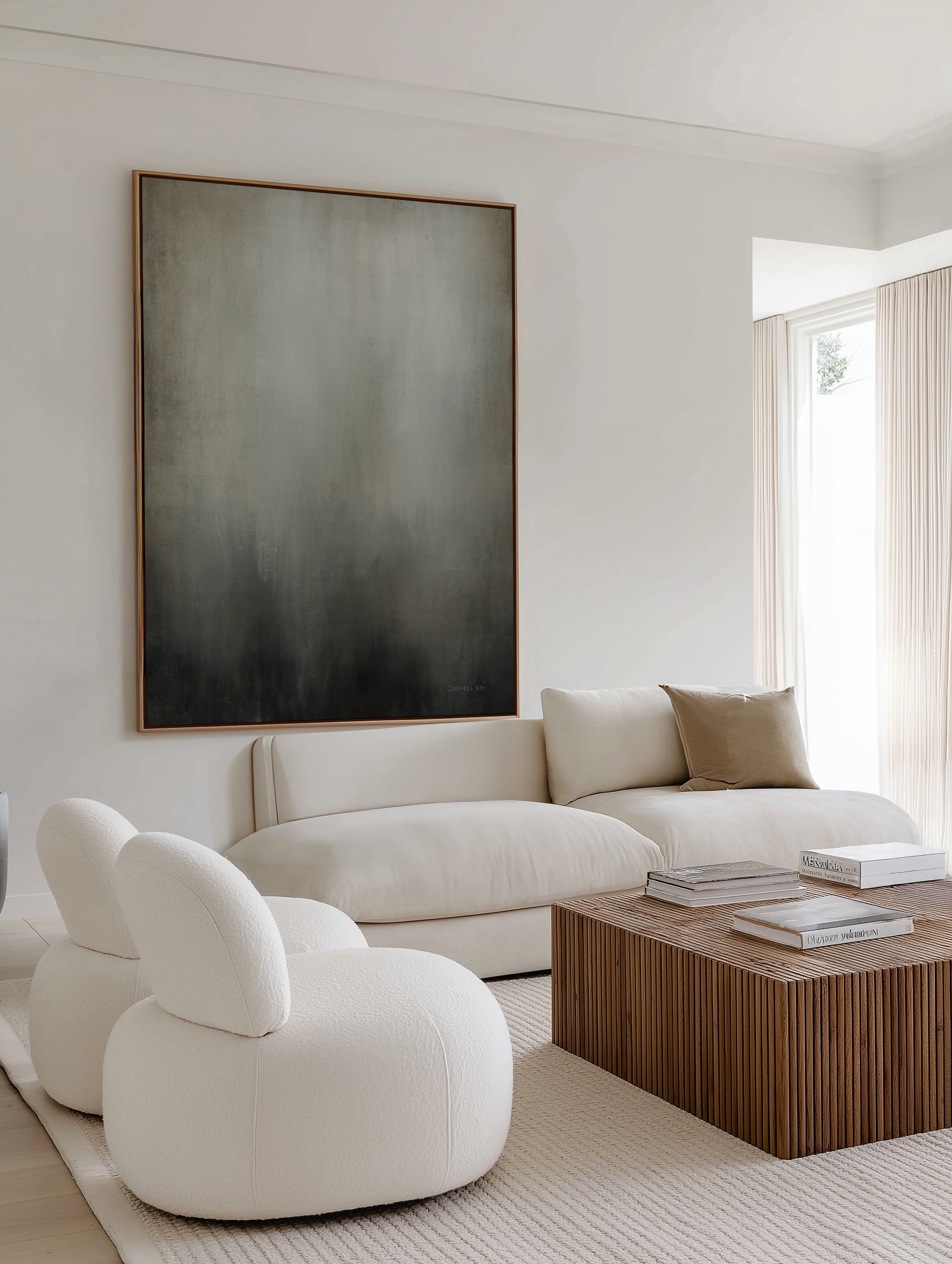 Smoky Abstract | Framed Canvas Art Print