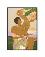 Snake and Papaya by Arty Guava | Framed Canvas Art Print