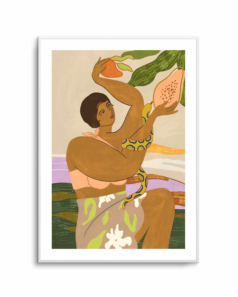 Snake and Papaya by Arty Guava | Art Print