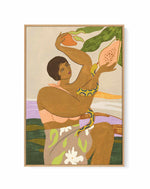 Snake and Papaya by Arty Guava | Framed Canvas Art Print