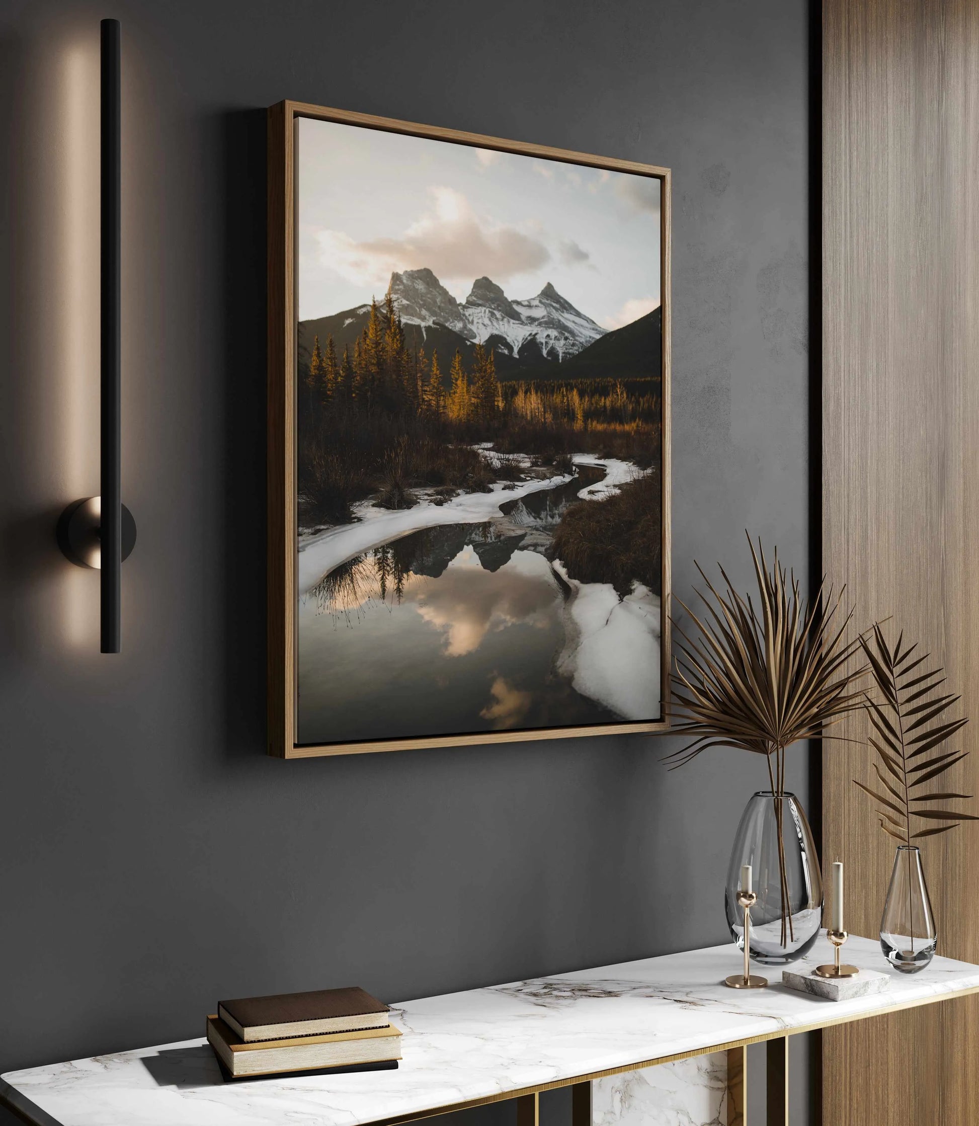 Snow Lake by Kalen X | Framed Canvas Art Print from Olive et Oriel where you can shop wallpaper and artworks online