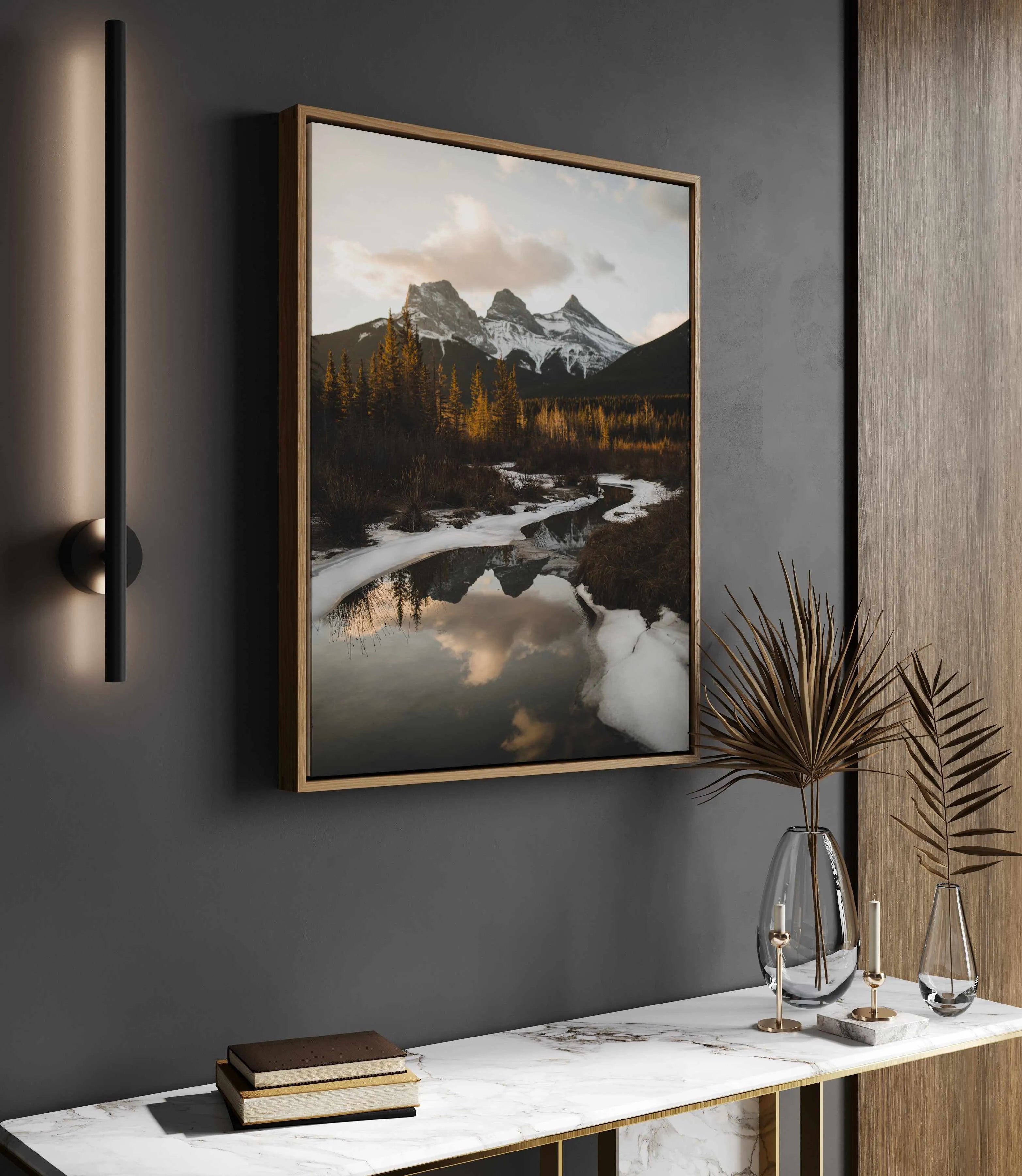 Snow Lake by Kalen X | Framed Canvas Art Print from Olive et Oriel where you can shop wallpaper and artworks online