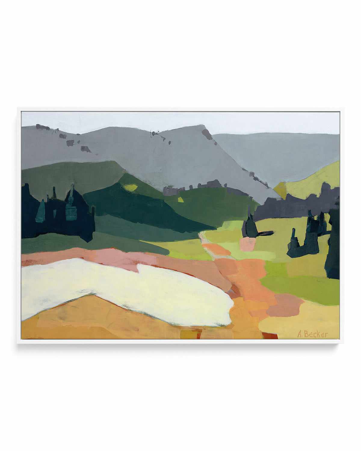 Snow Patch by Anne Becker | Framed Canvas Art Print